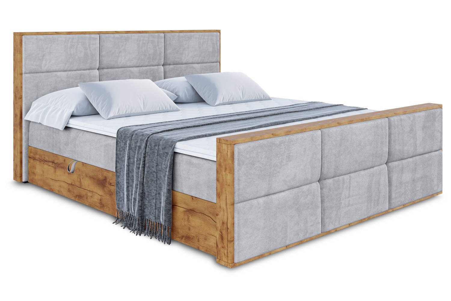 Boxbett LOLLI1-Z 180x200 cm Hellgrau - Monolith 84