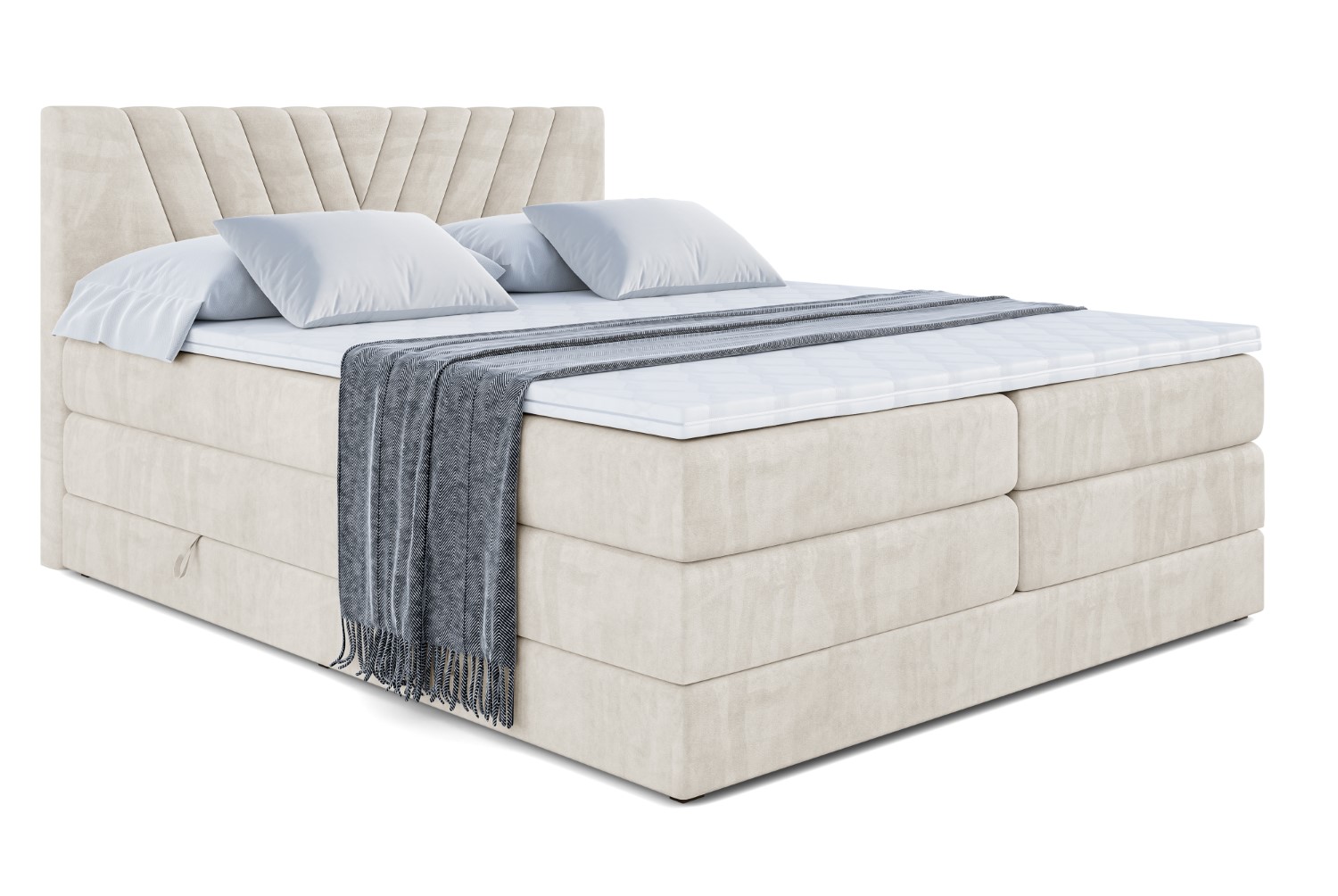 Boxspringbett ERNINA KING 120x200 cm Beige - Casablanca 2301