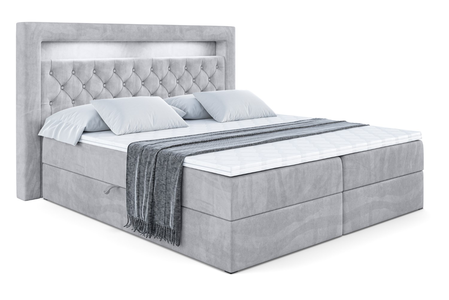 Boxbett NOEL GOLD 120x200 cm Hellgrau - Monolith 84