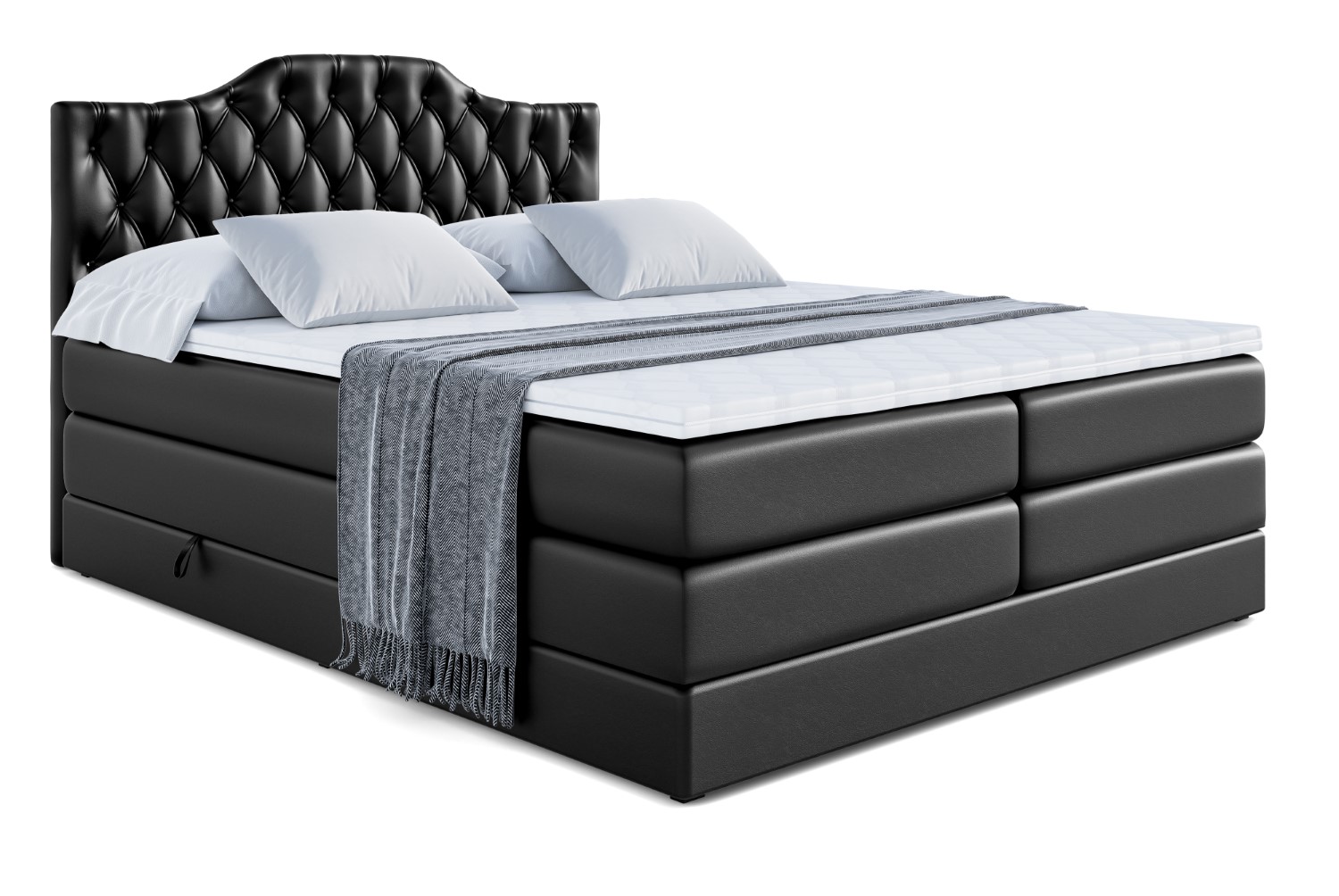 Boxspringbett VILA-1 KING 120x200 cm Schwarz - Soft 11