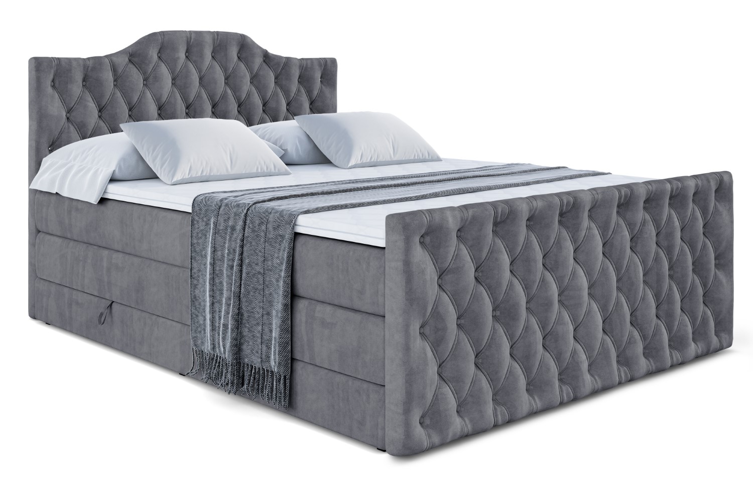 Boxspringbett VILA-1-Z KING 200x200 cm Dunkelgrau - Casablanca 2315