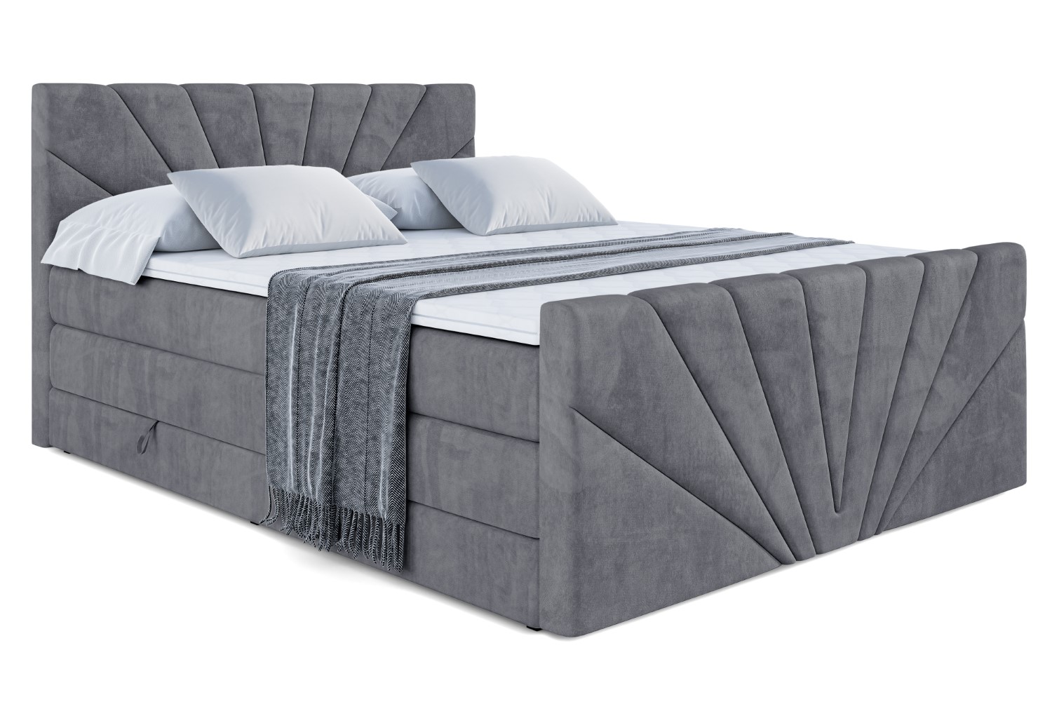 Boxspringbett MILTIO-Z KING 140x200 cm Dunkelgrau - Casablanca 2315