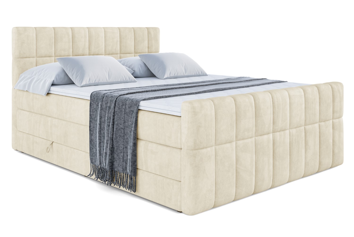 Boxspringbett MIAMI-Z KING 120x200 cm Beige - Monolith 4