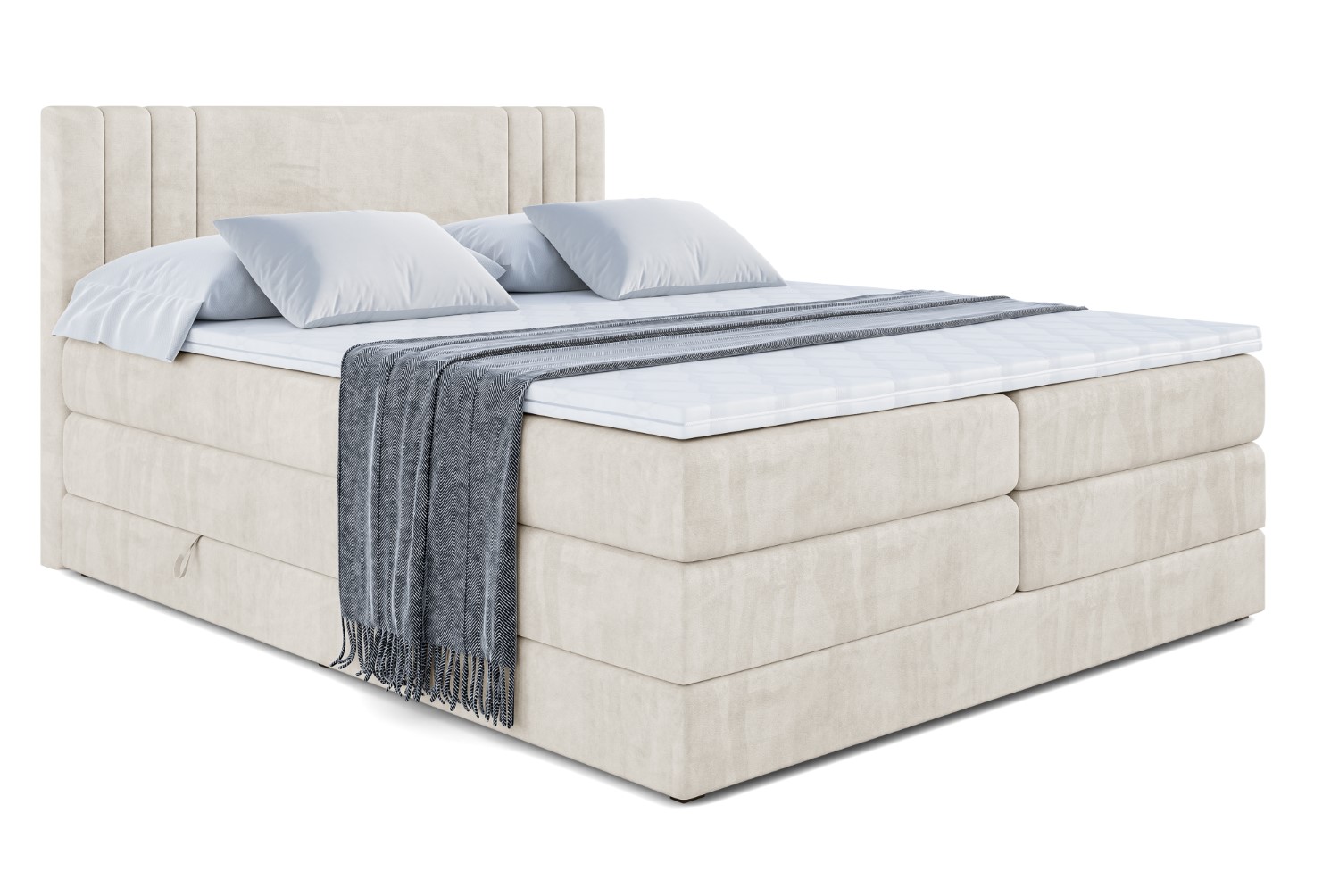 Boxspringbett IDRIKO KING 120x200 cm Beige - Casablanca 2301