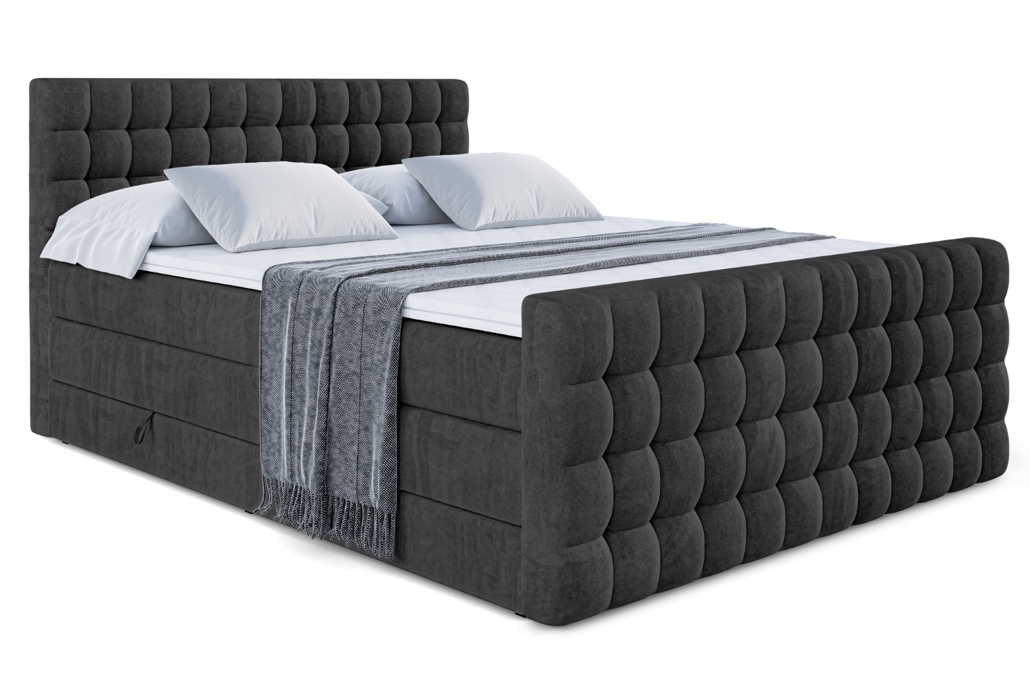Boxspringbett VIONE-Z KING 200x200 cm Schwarz - Casablanca 2316