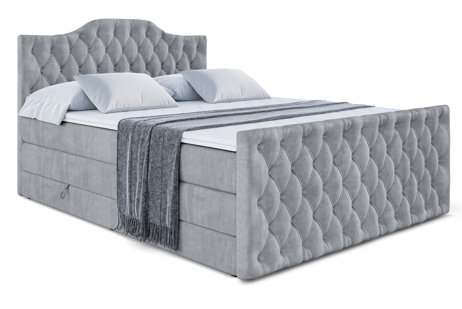 Boxspringbett VILA-1-Z KING 140x200 cm Grau - Casablanca 2314