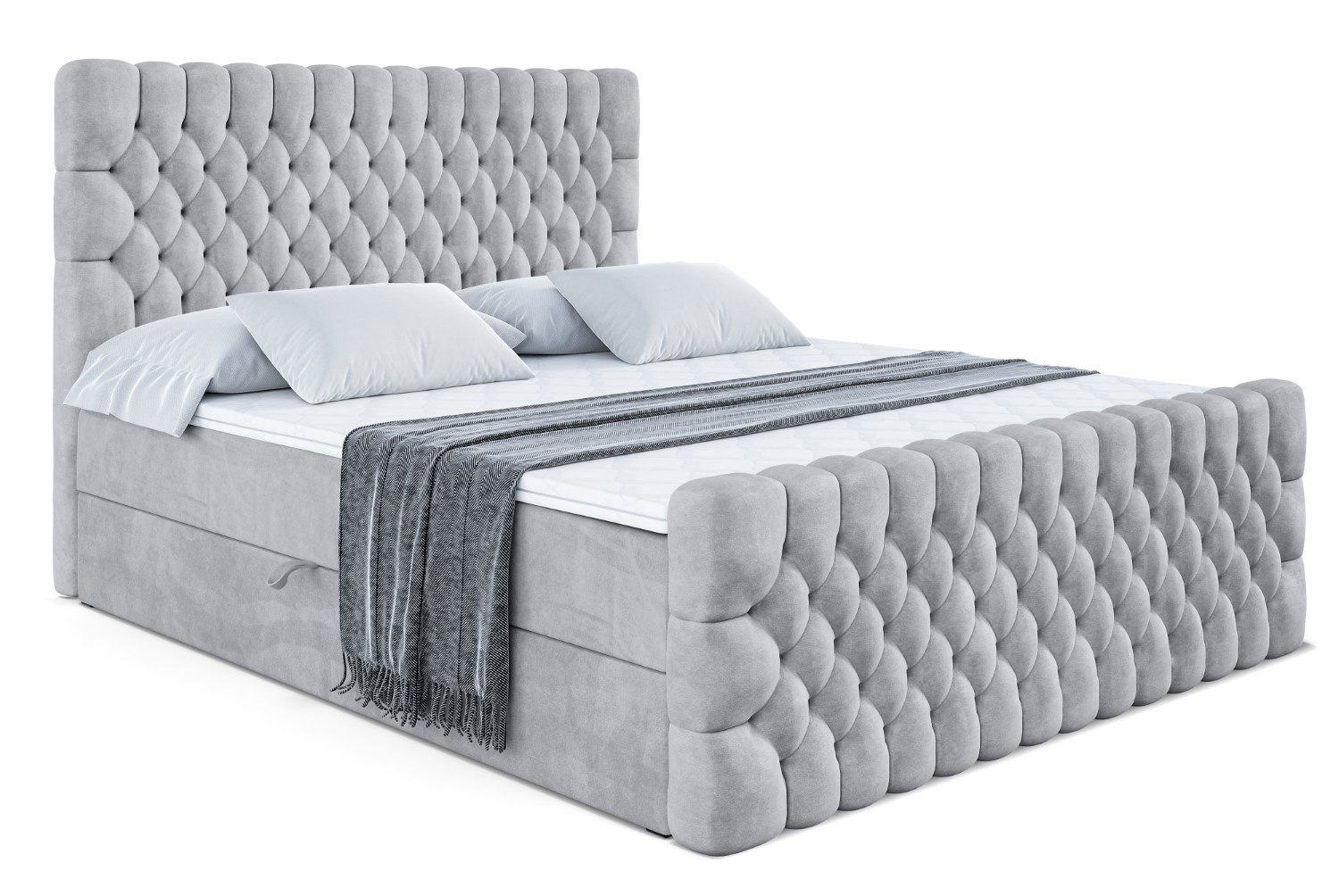 Boxbett SERENE-Z 180x200 cm Hellgrau - Monolith 84