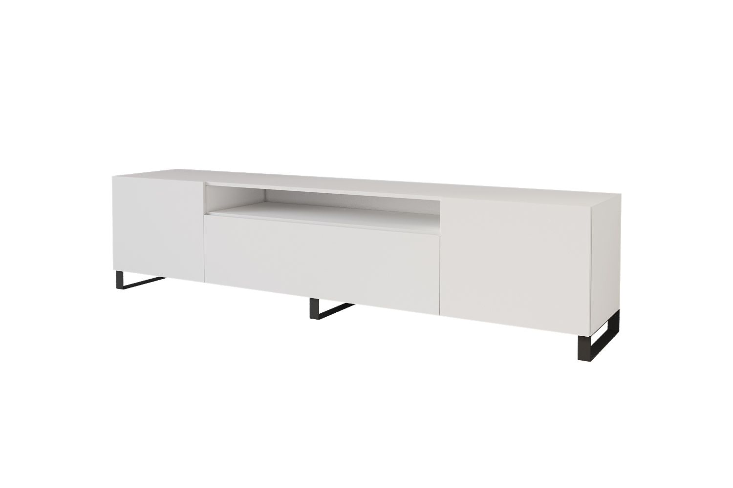 Lowboard ELIO offen 200 cm Weiß