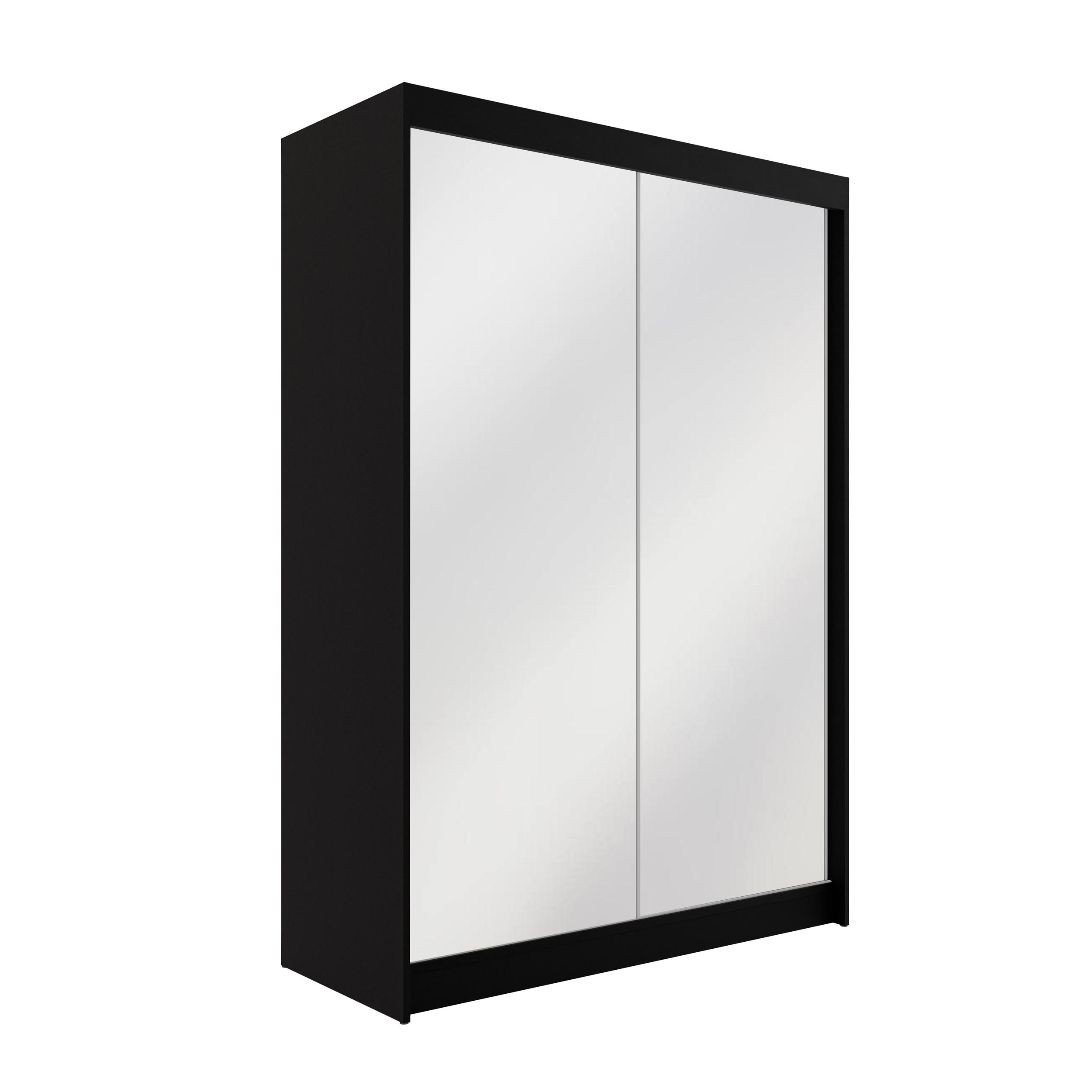 Schiebetürenschränke AMOHA 120 cm x 61 cm x 215 cm Schwarz