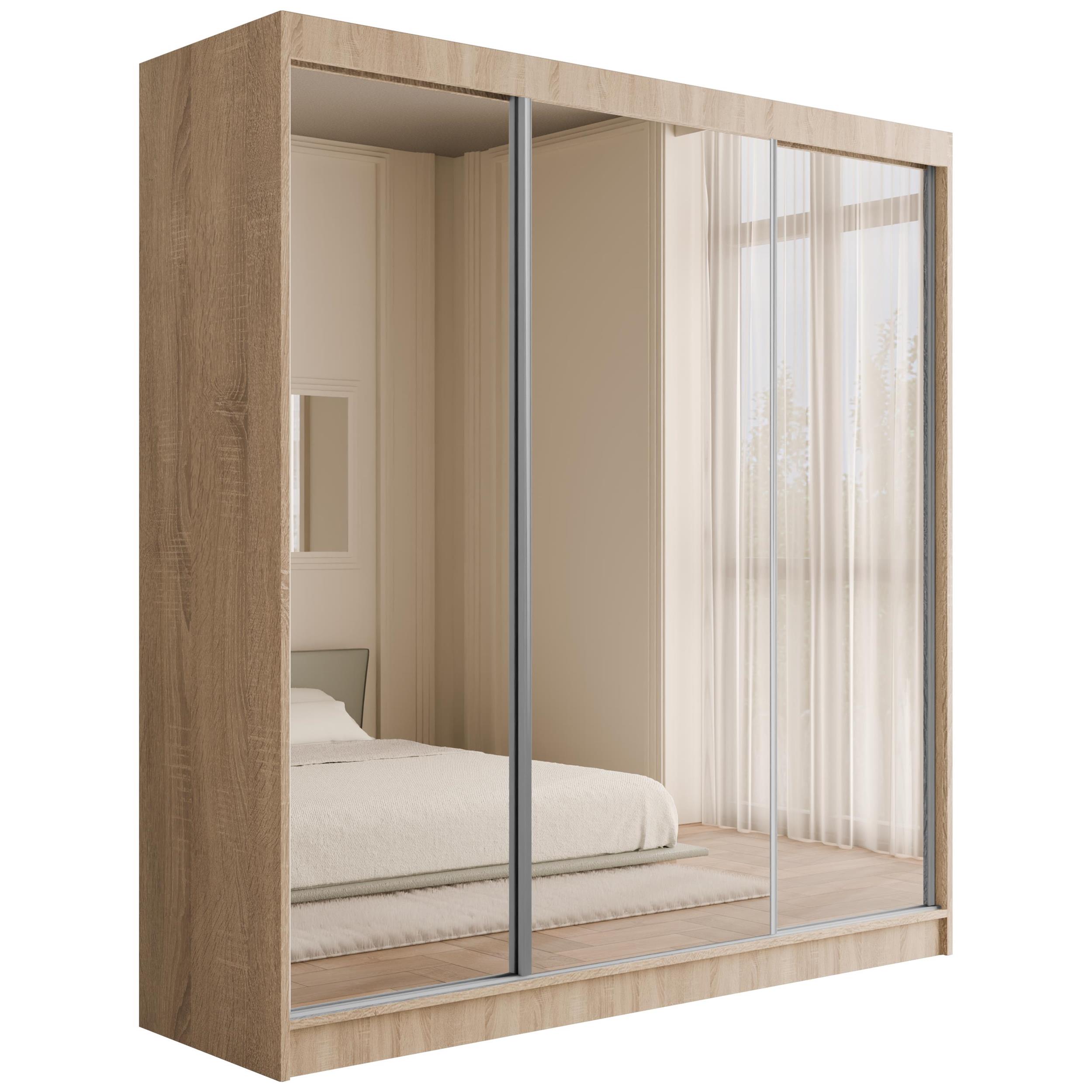 Schiebetürenschränke V2-URBANO 200 cm x 61 cm x 215 cm Eiche Sonoma