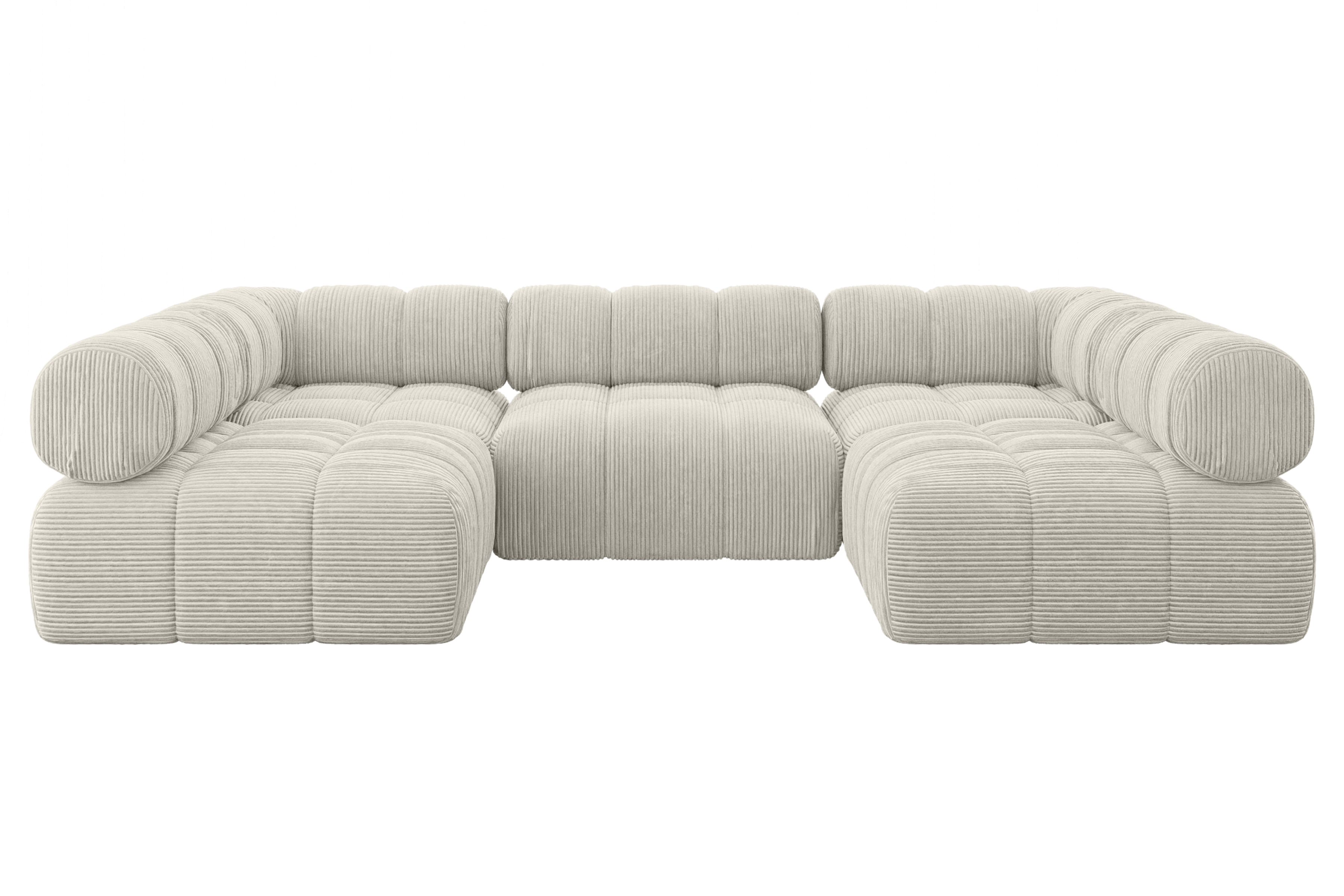 Wohnlandschaft Garvo-U1 Cremeweiß - Poso 100