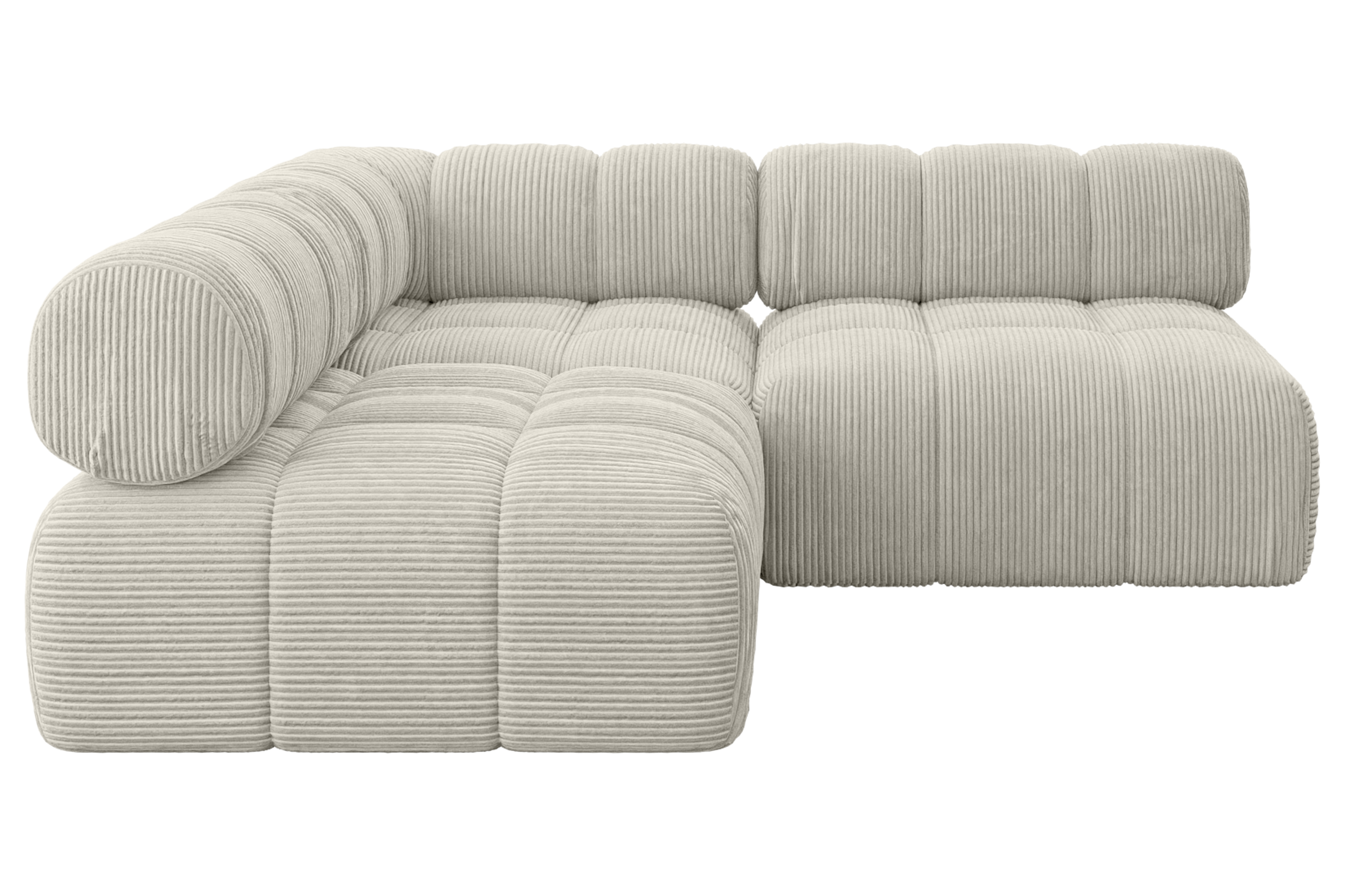 Ecksofa Samaro-L1 Cremeweiß - Poso 100