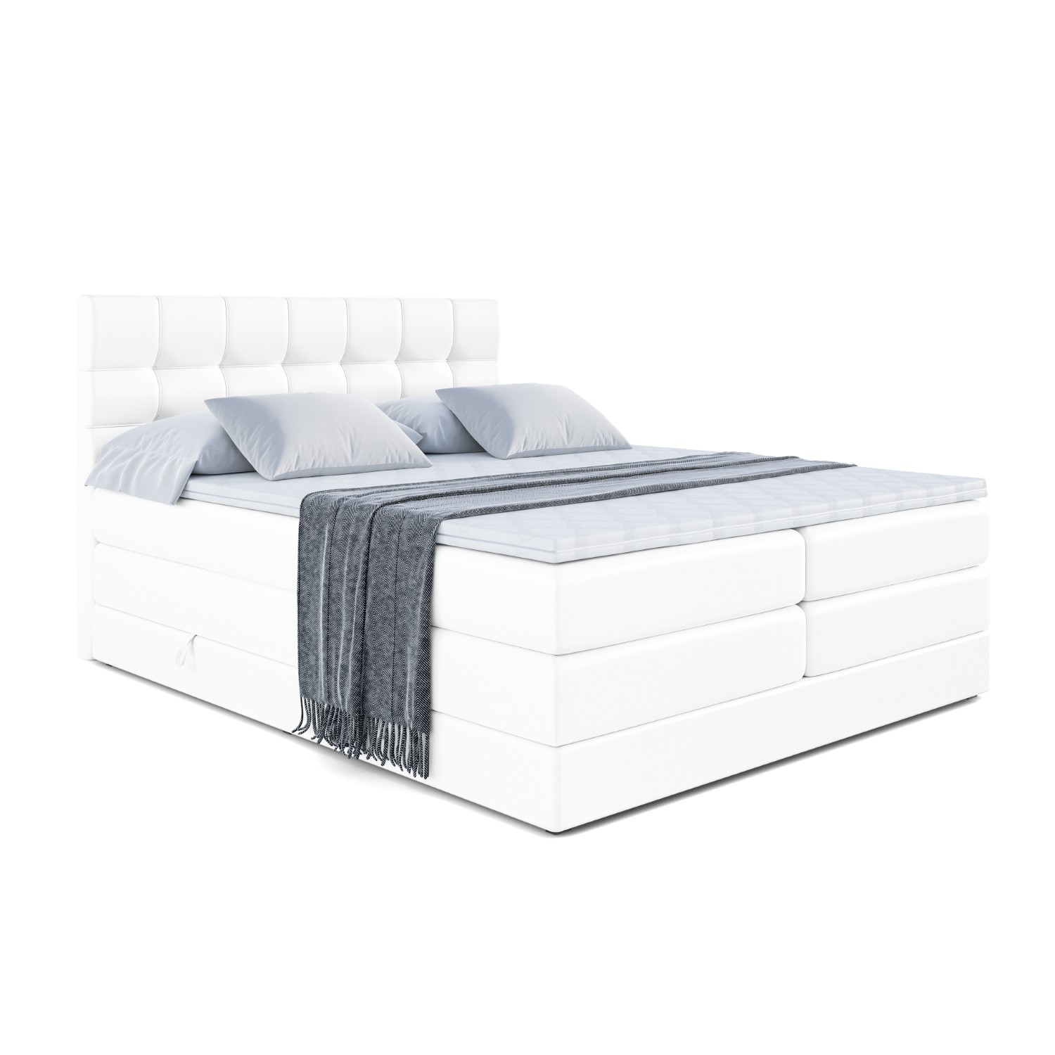 Boxspringbett BERO KING 180x200 cm Weiß - Soft 17