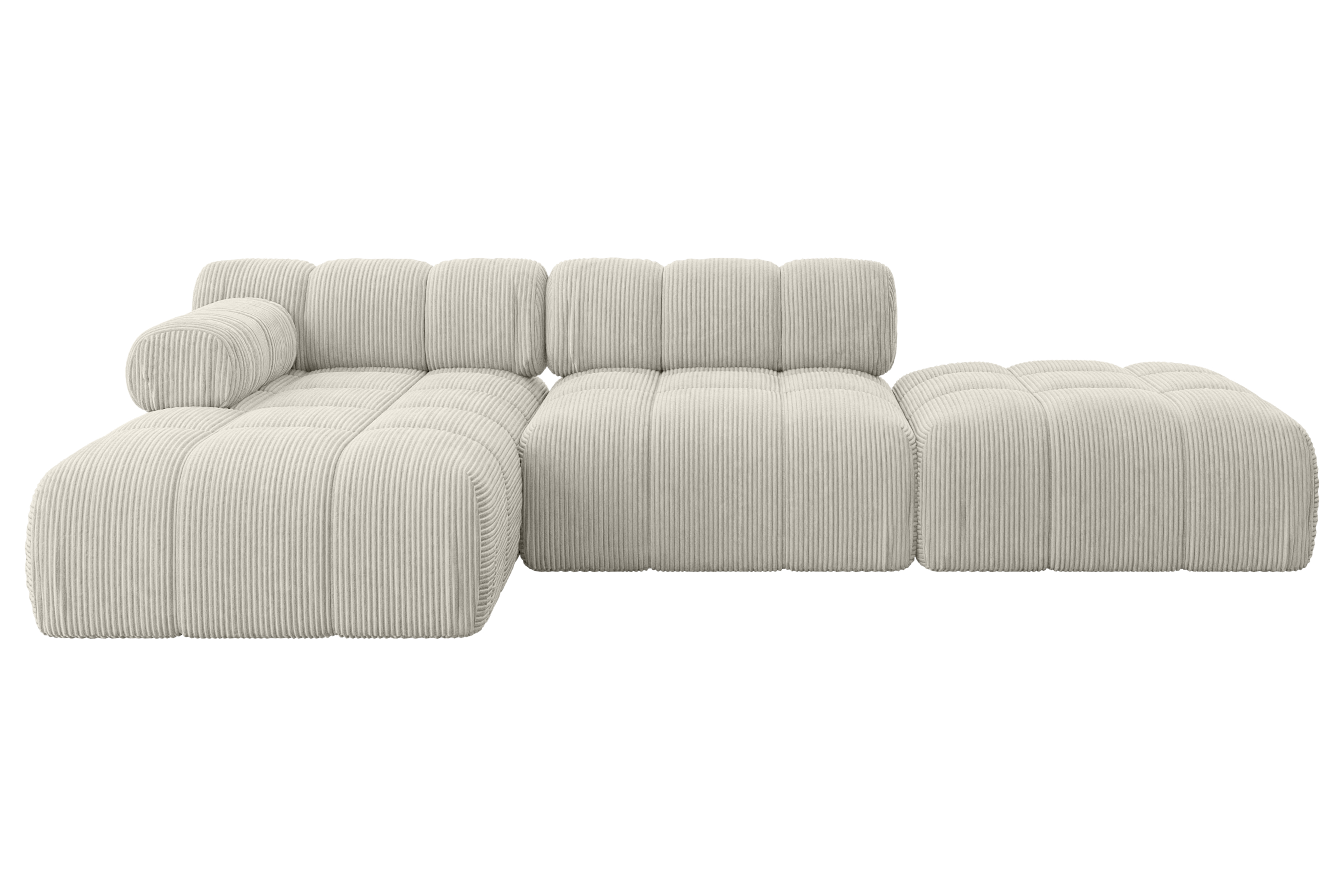 Ecksofa Lizur-L1 Cremeweiß - Poso 100