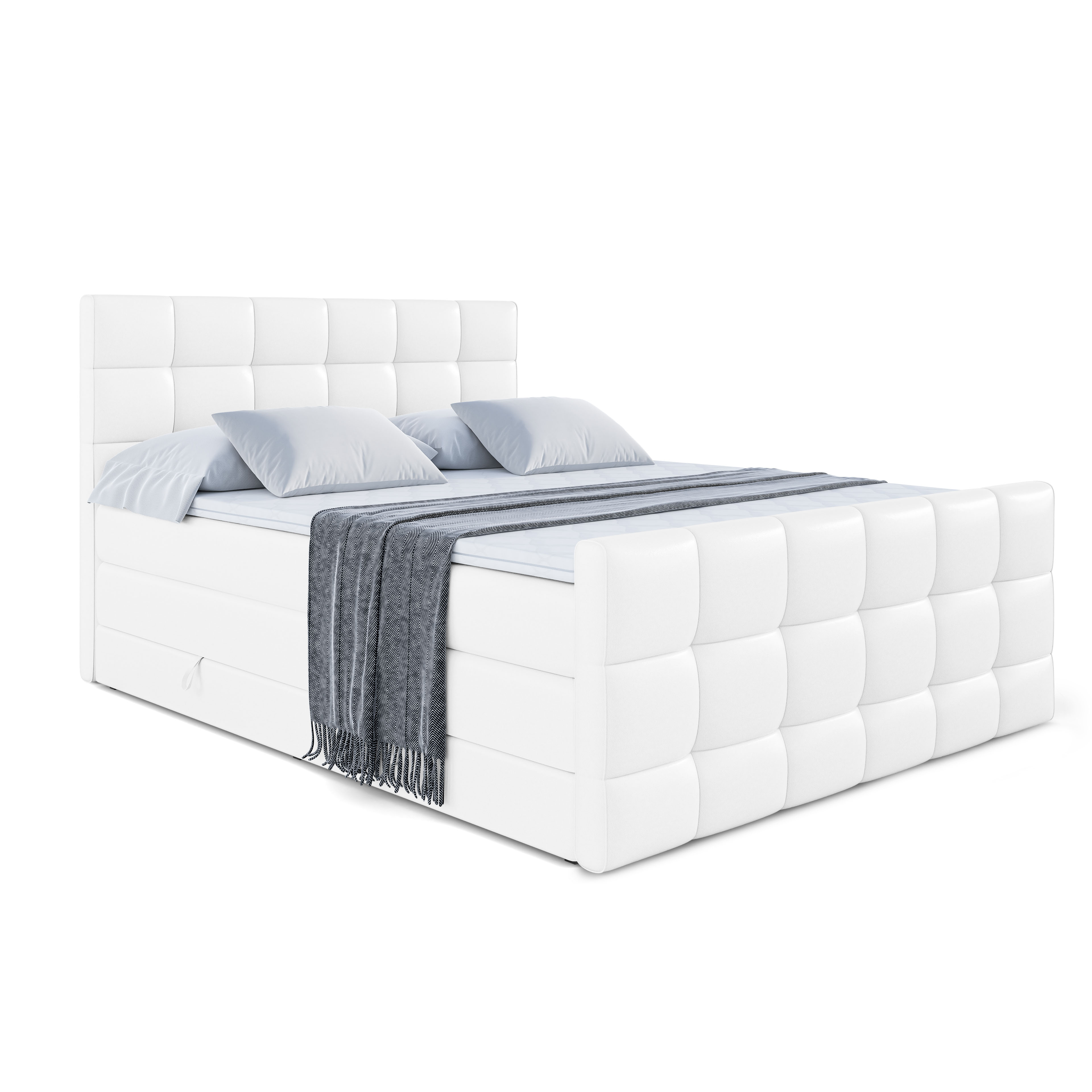 Boxspringbett APO-Z KING 120x200 cm Weiß - Soft 17