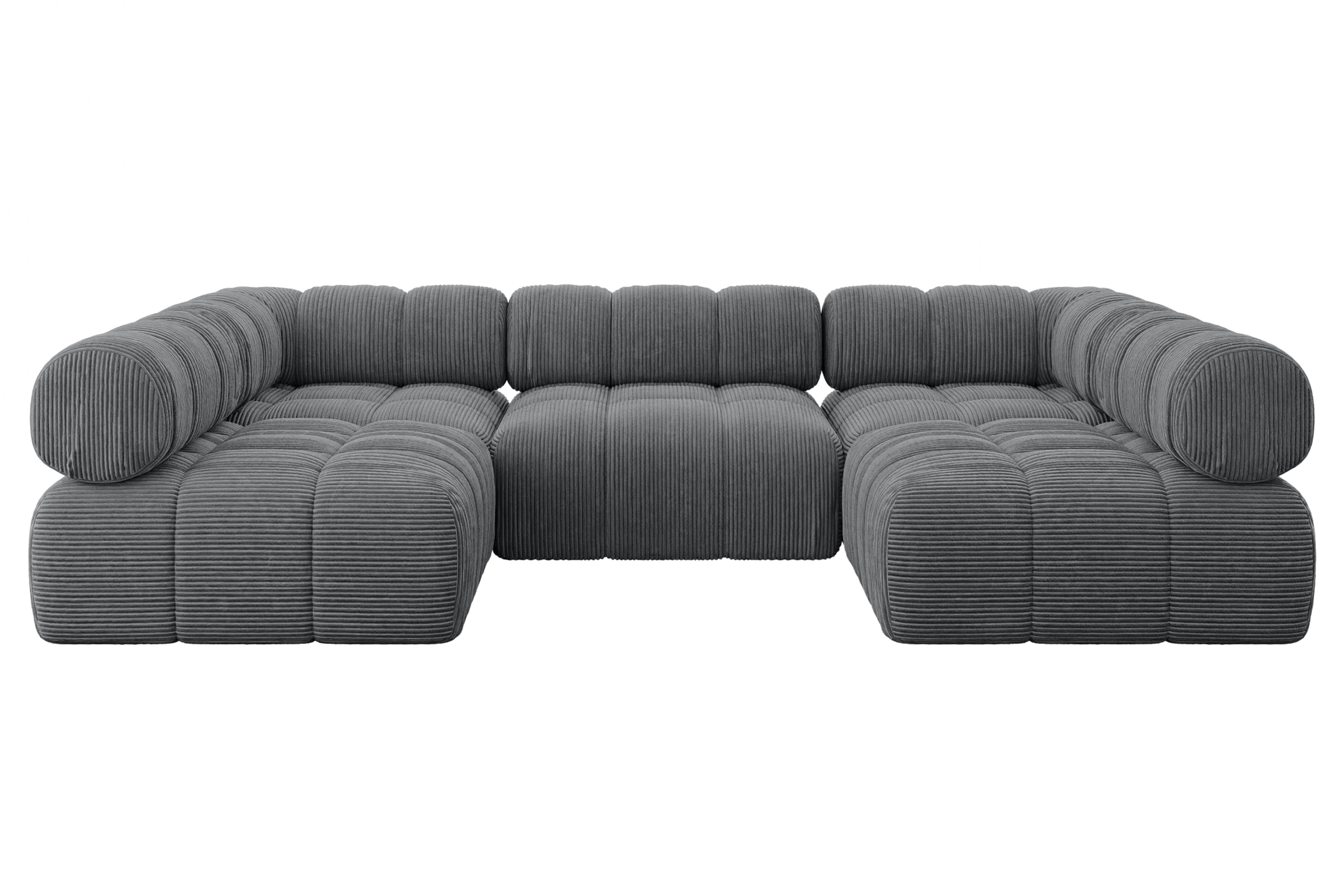 Wohnlandschaft Garvo-U1 Dunkelgrau - Poso 115