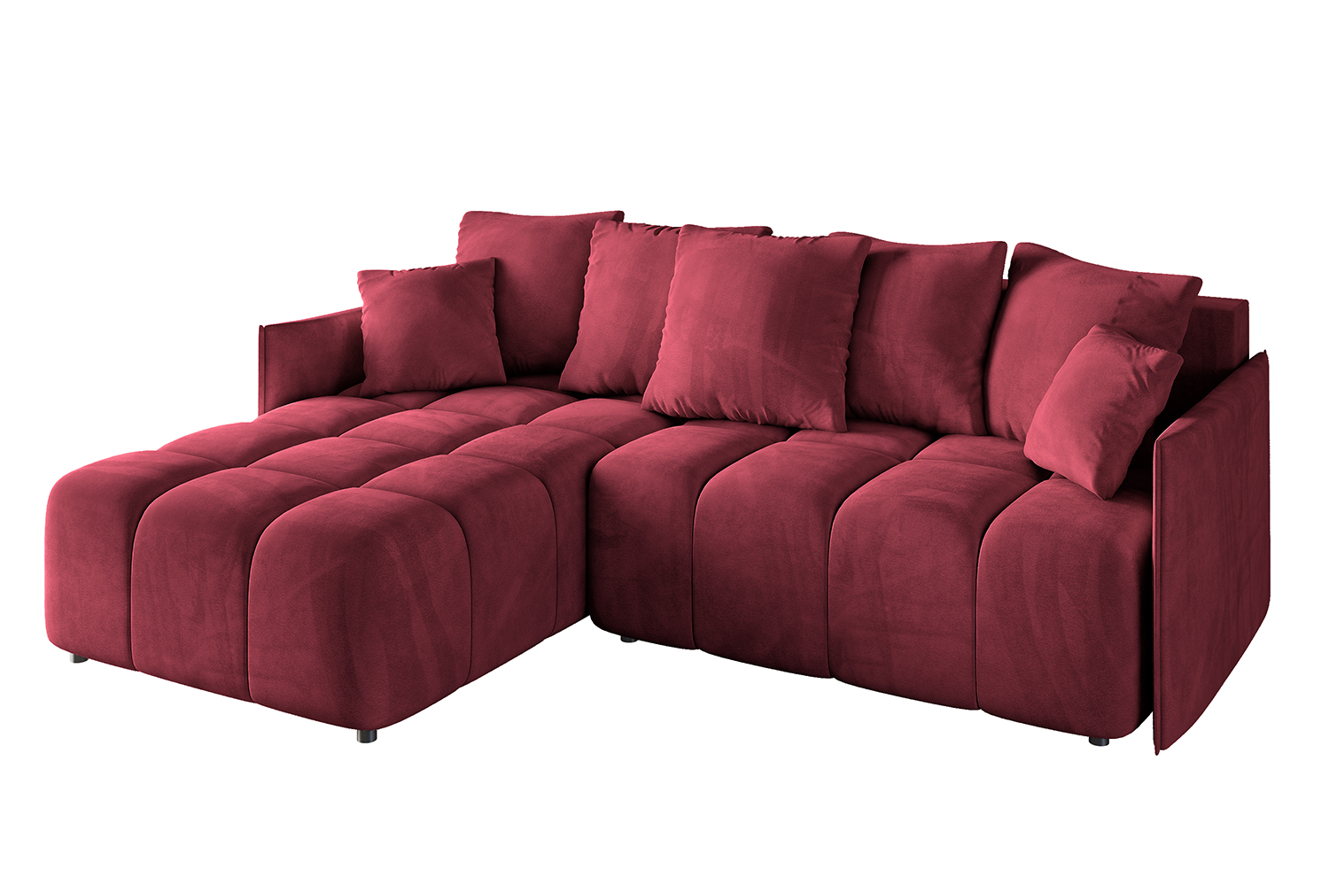 Ecksofa LONLI-L Bordeauxrot - Dream Velvet 202.11