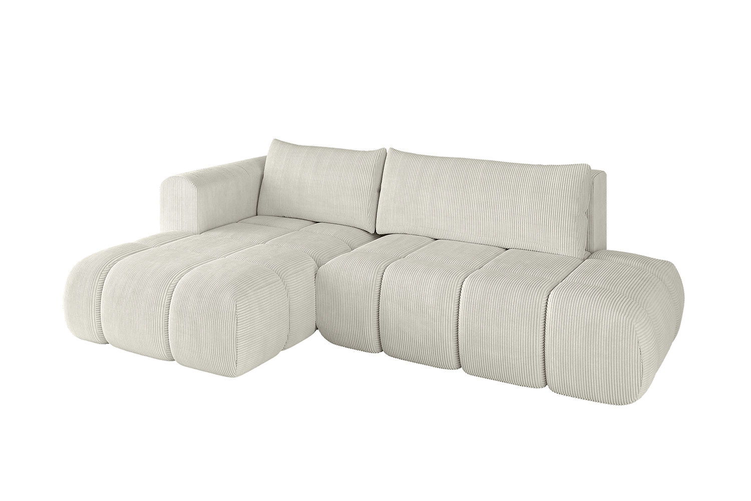 Ecksofa CLOUD-L Cremeweiß - Poso 100