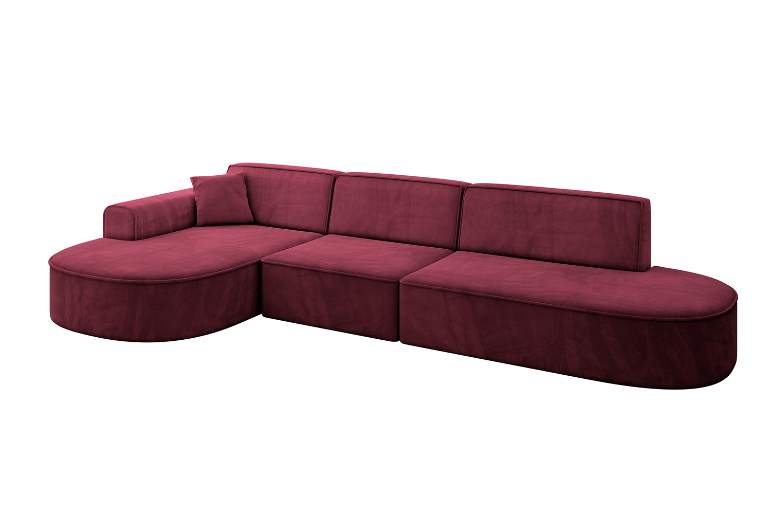 Ecksofa MARI-L2 Bordeauxrot - Dream Velvet 202.11