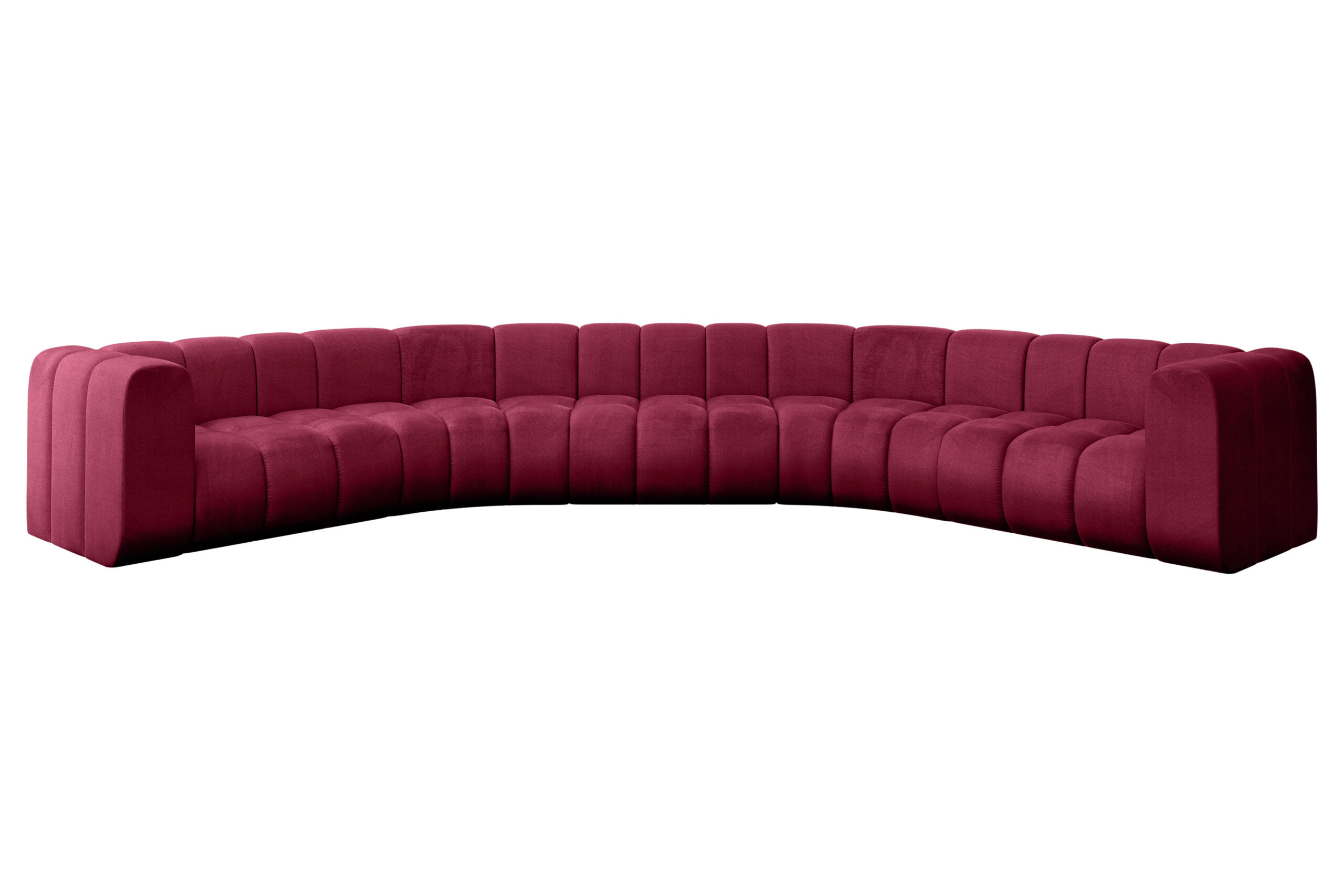 Wohnlandschaft Lazro-U1 Bordeauxrot - Monolith 59