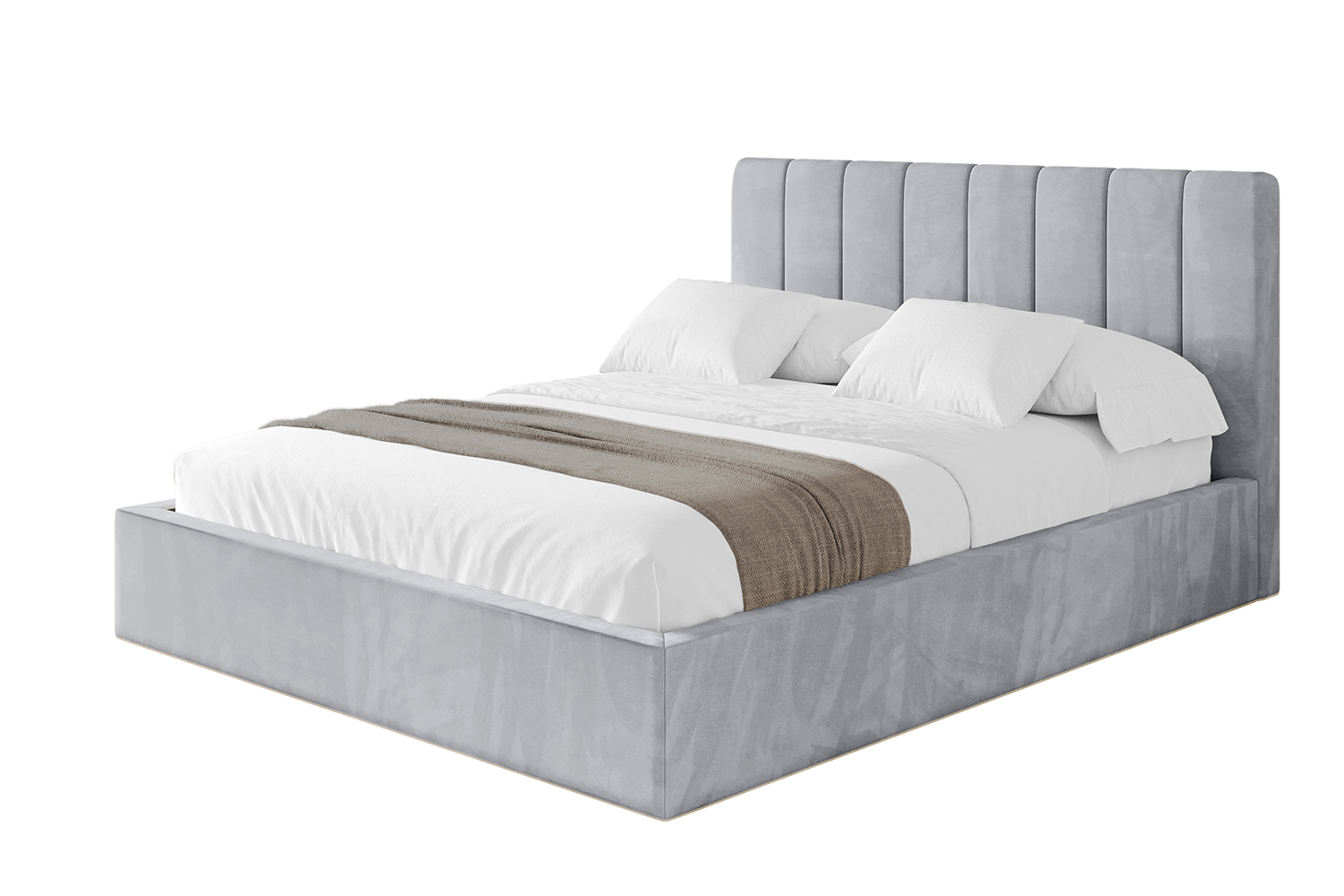 Polsterbett STERA 140x200 cm Hellgrau - Monolith 84