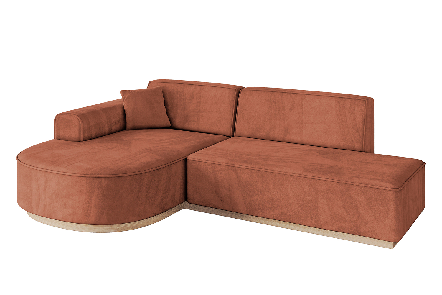 Ecksofa ARRIO-L1 Apricot - Dream Velvet 202.07