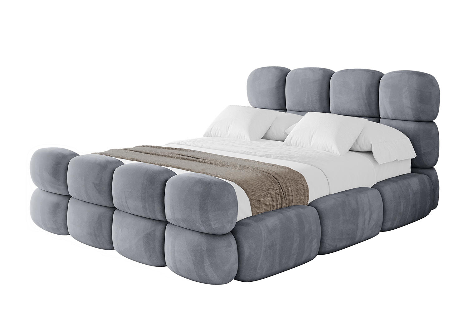 Polsterbett NOMA-Z 120x200 cm Grau - Casablanca 2314