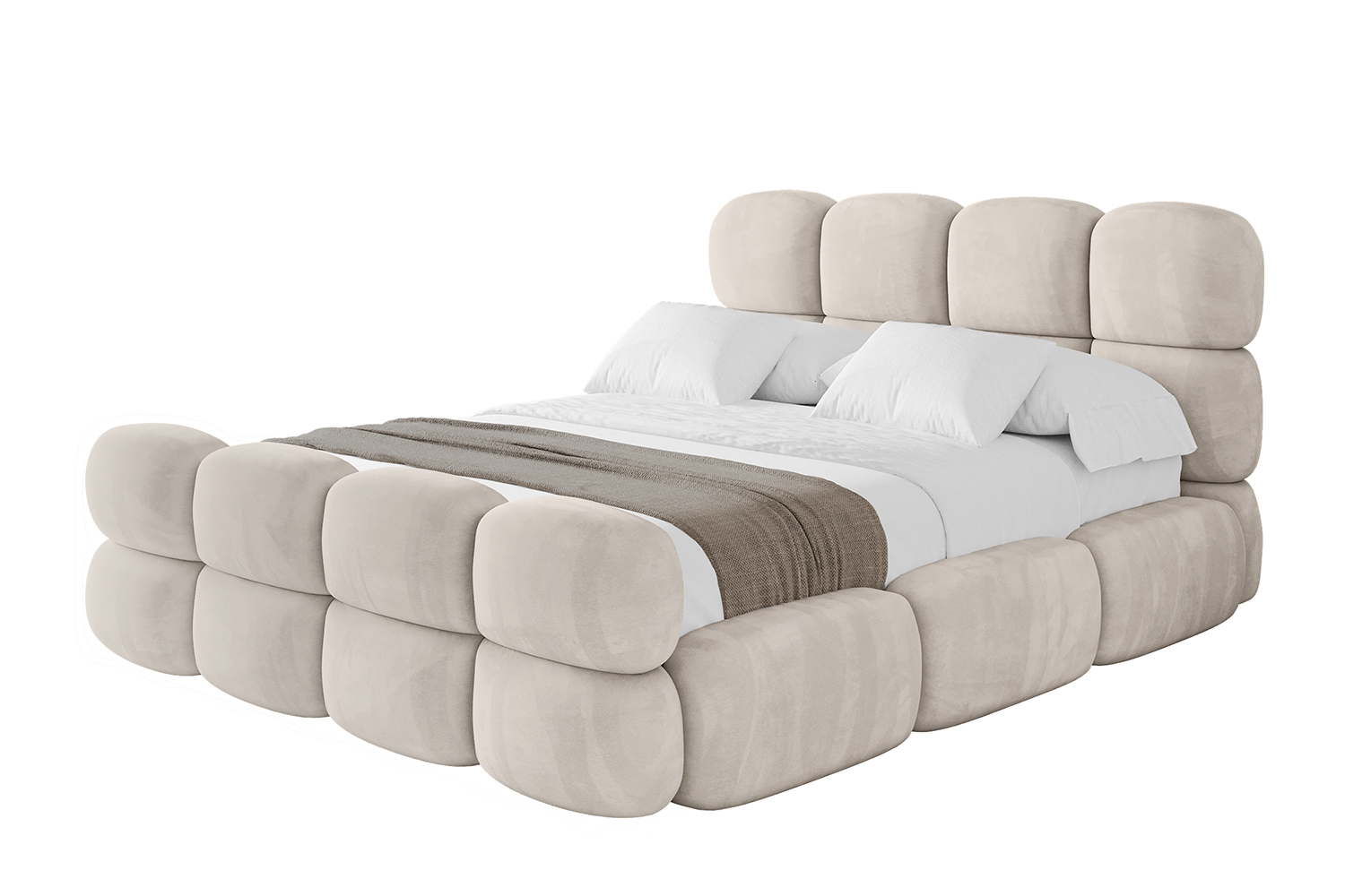 Polsterbett NOMA-Z 120x200 cm Beige - Casablanca 2301