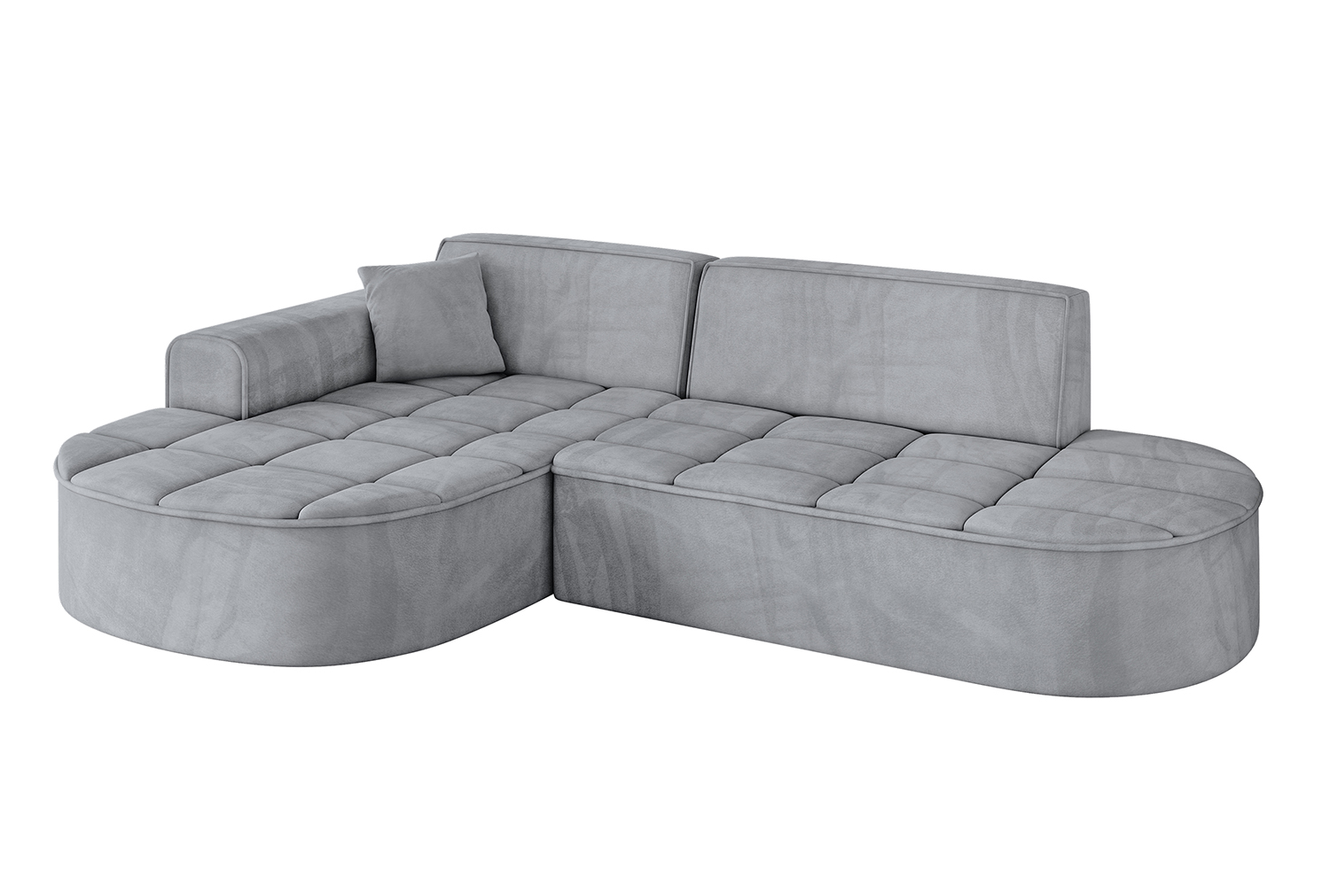 Ecksofa TARO-L1 Hellgrau - Dream Velvet 202.17