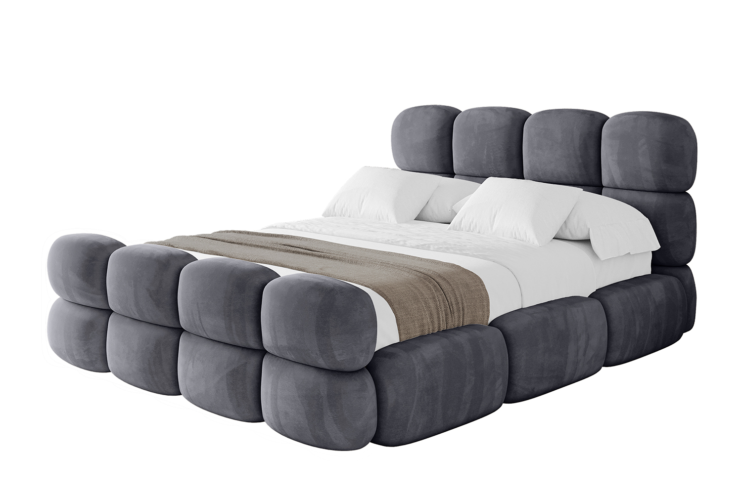 Polsterbett NOMA-Z 200x200 cm Dunkelgrau - Casablanca 2315