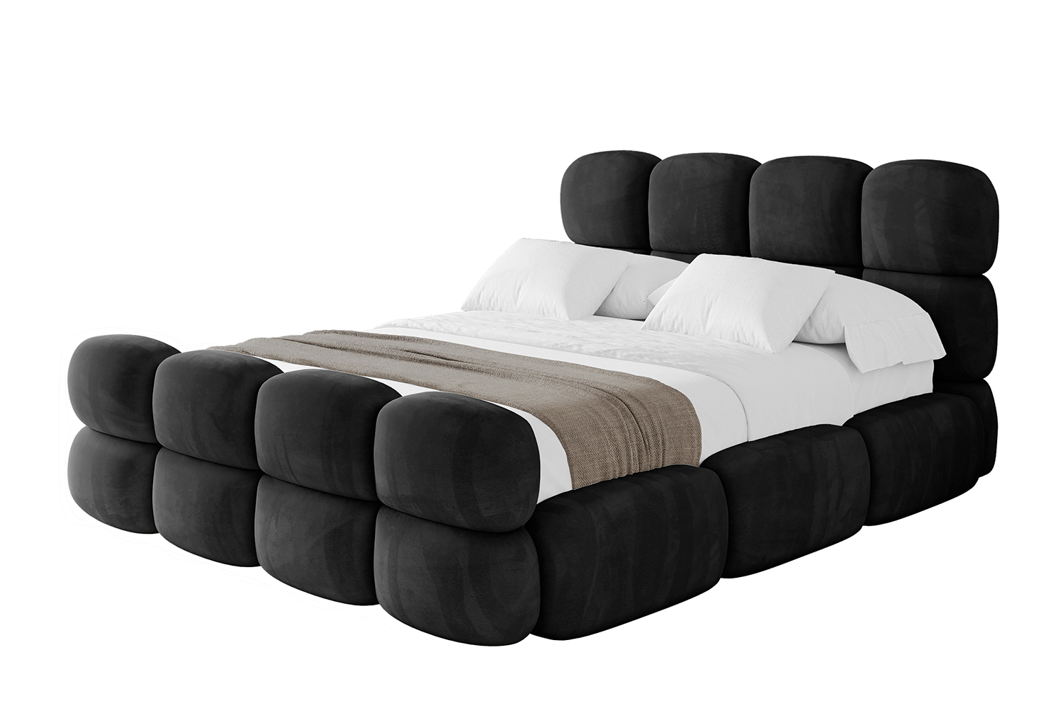 Polsterbett NOMA-Z 120x200 cm Schwarz - Casablanca 2316