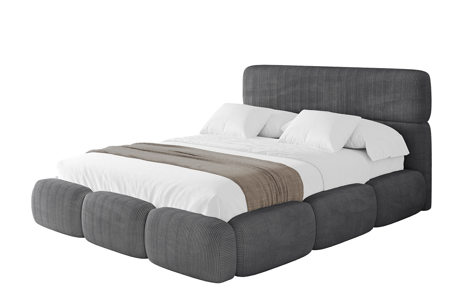 Polsterbett ELVA 120x200 cm Dunkelgrau - Poso 115