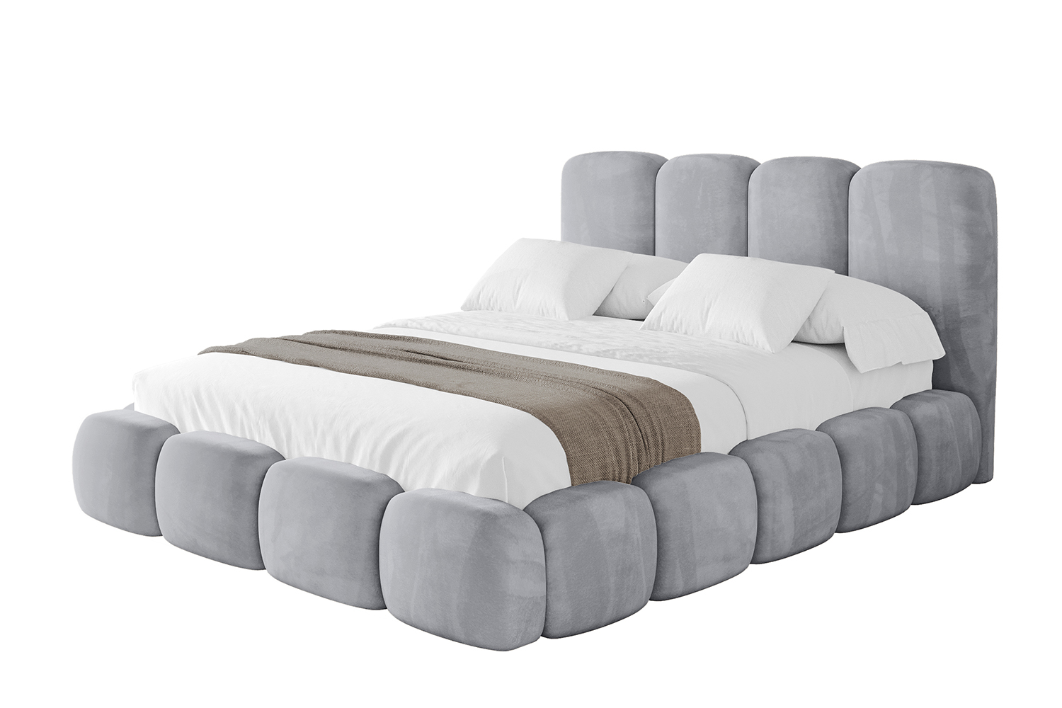Polsterbett KALA 120x200 cm Hellgrau - Monolith 84