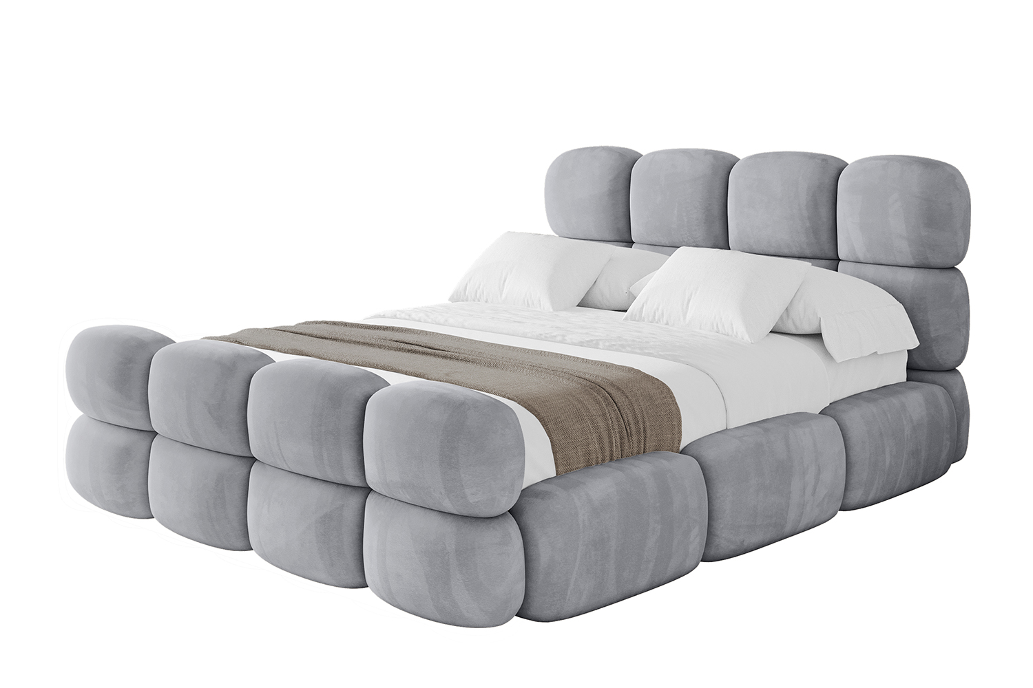 Polsterbett NOMA-Z 120x200 cm Hellgrau - Monolith 84
