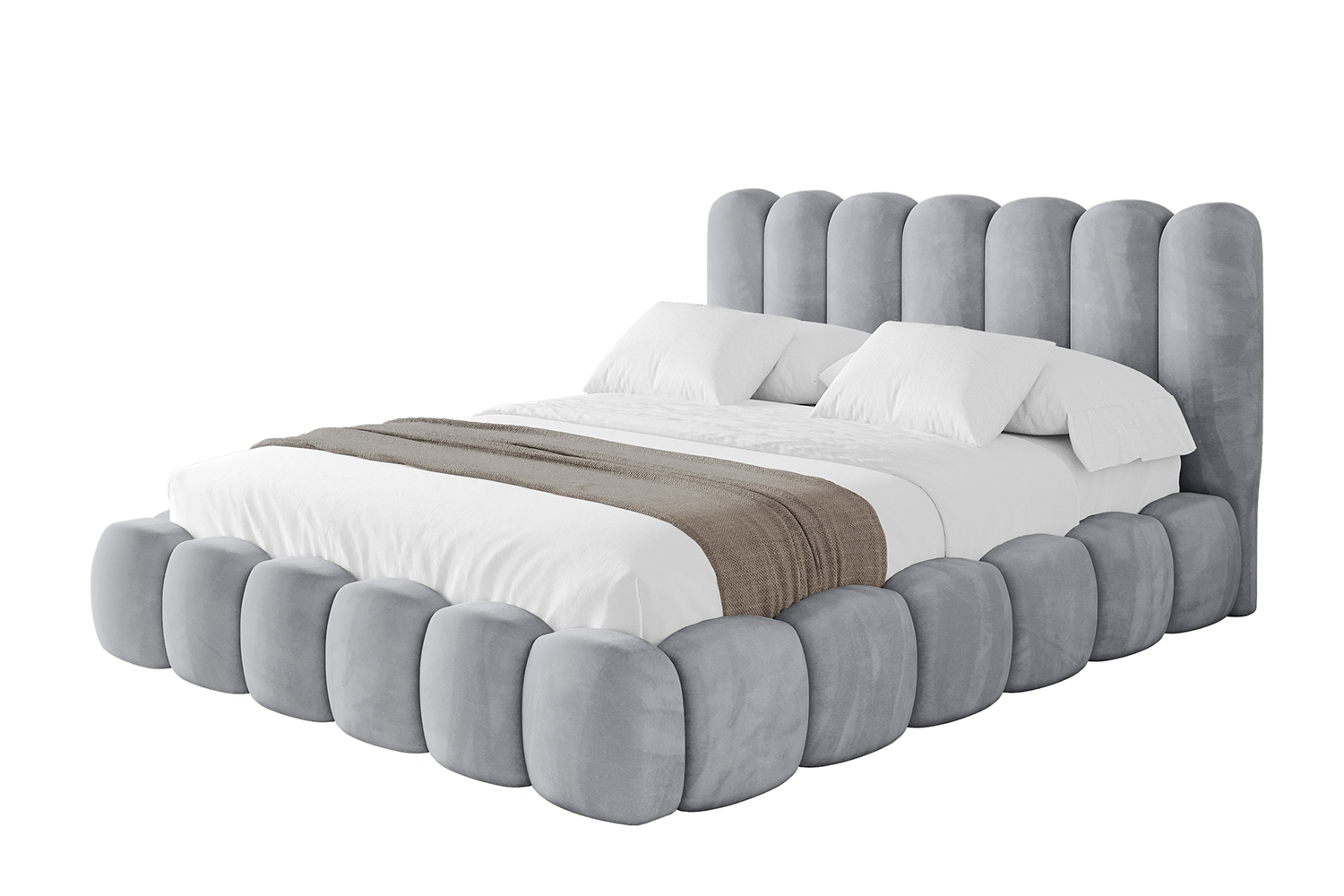 Polsterbett SENA 180x200 cm Hellgrau - Monolith 84