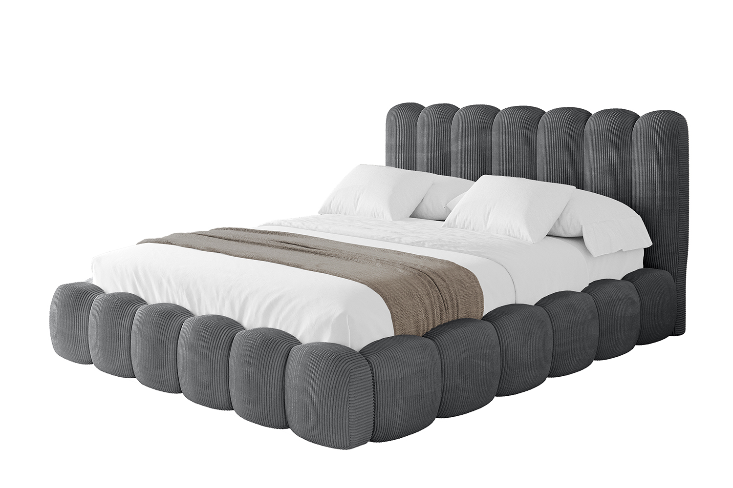 Polsterbett SENA 120x200 cm Dunkelgrau - Poso 115