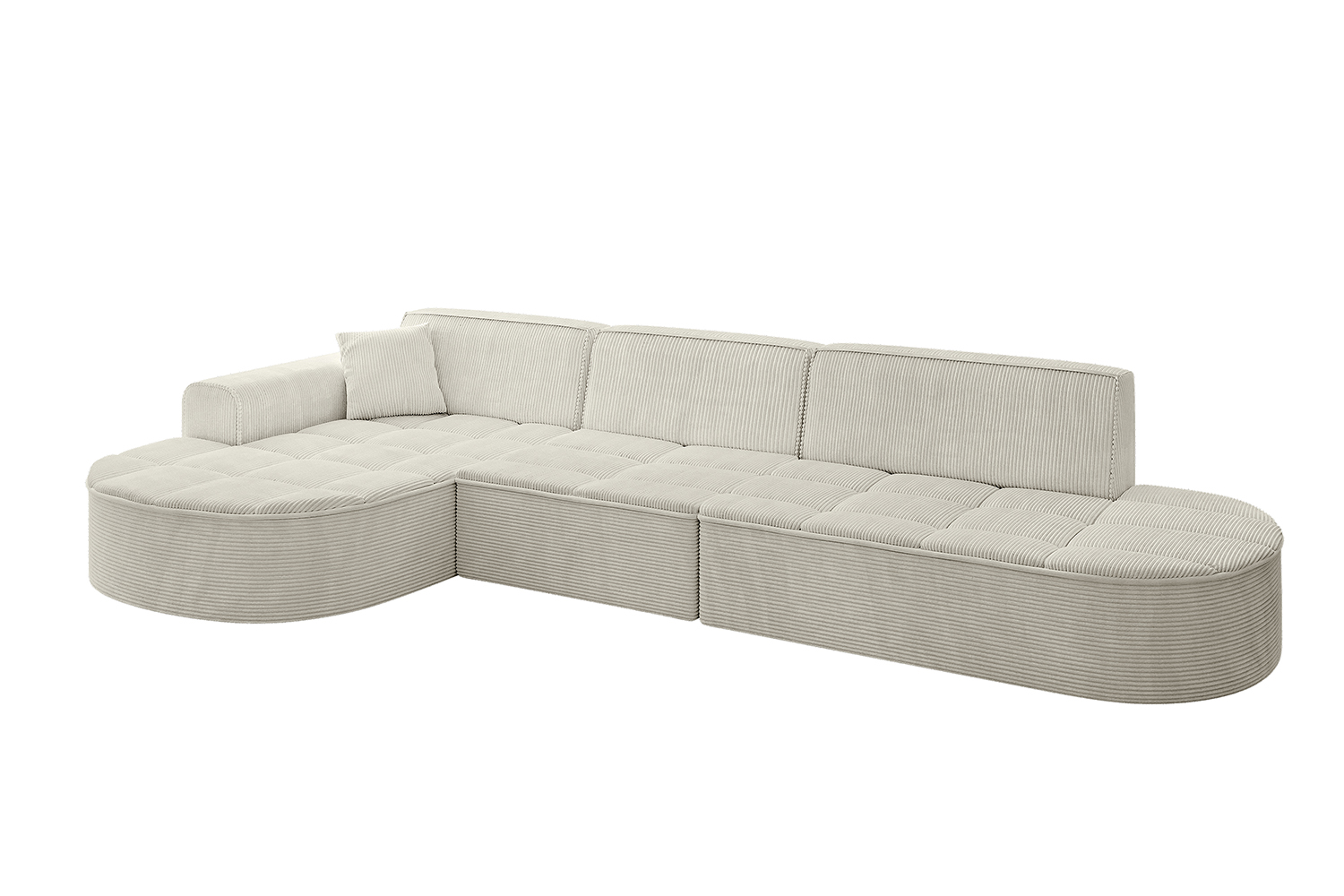 Ecksofa TARO-L2 Cremeweiß - Poso 100