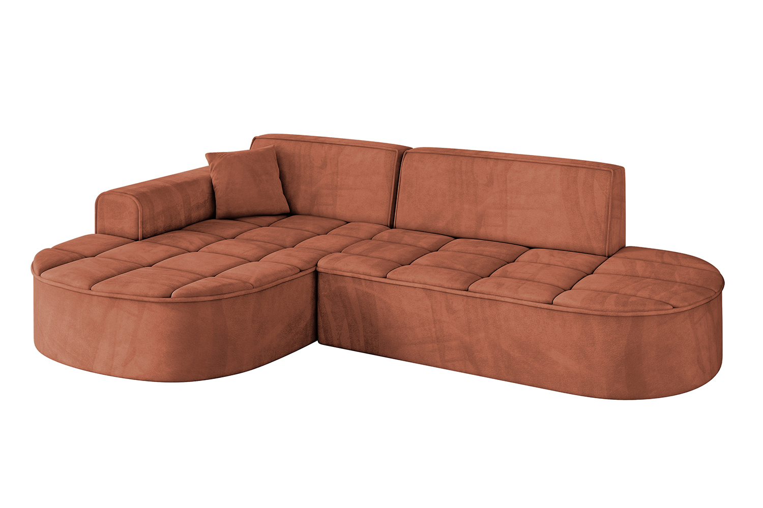 Ecksofa TARO-L1 Apricot - Dream Velvet 202.07
