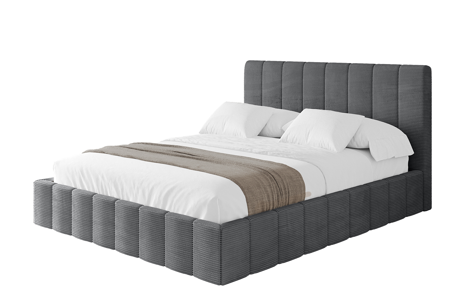 Polsterbett FINO 160x200 cm Dunkelgrau - Poso 115