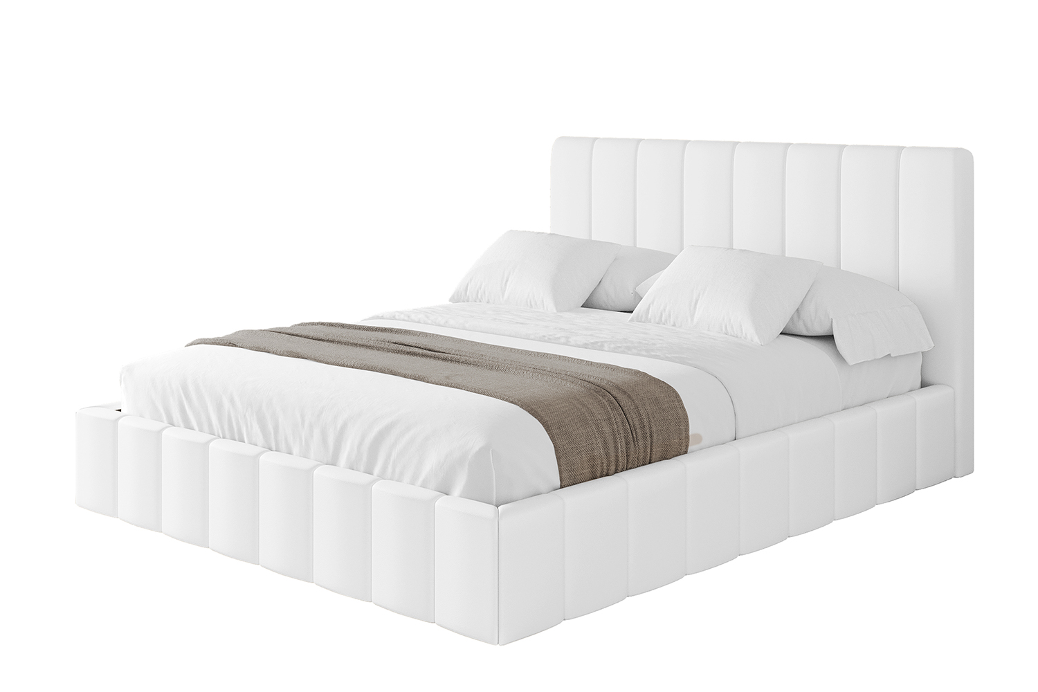 Polsterbett FINO 160x200 cm Weiß - Soft 17