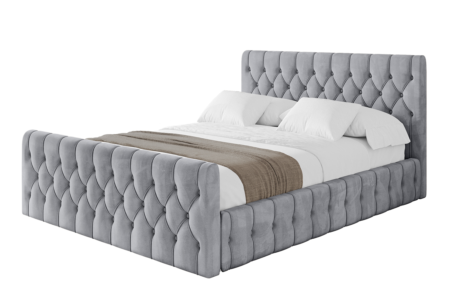 Polsterbett LARO-Z 180x200 cm Hellgrau - Monolith 84
