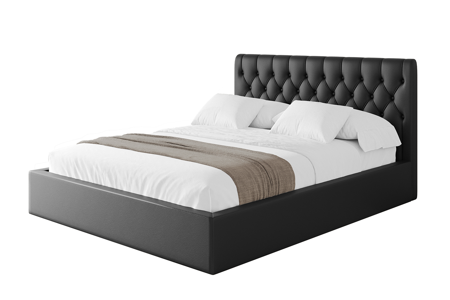 Polsterbett RENO 140x200 cm Schwarz - Soft 11