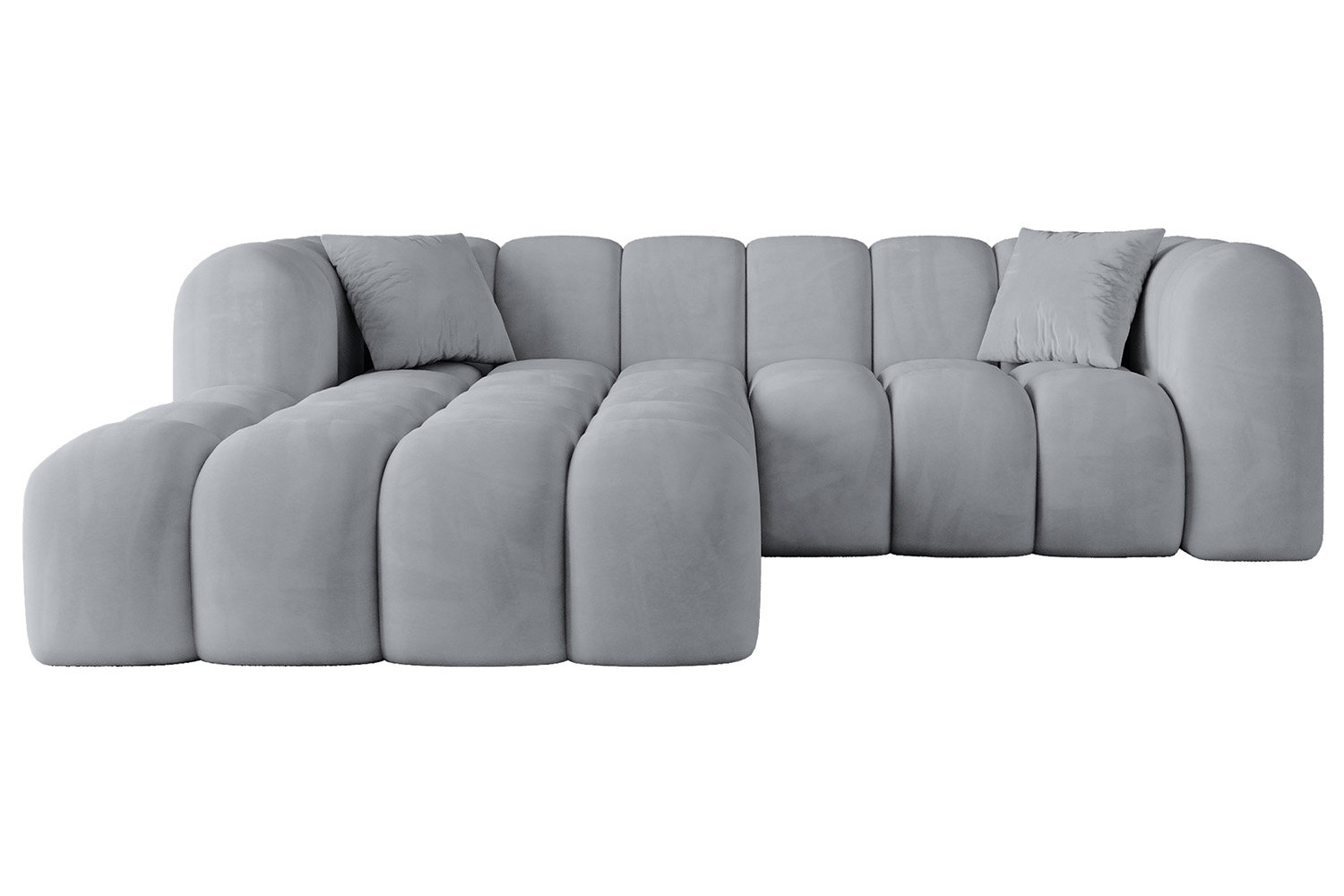Ecksofa OLEA-L1 Hellgrau - Dream Velvet 202.17