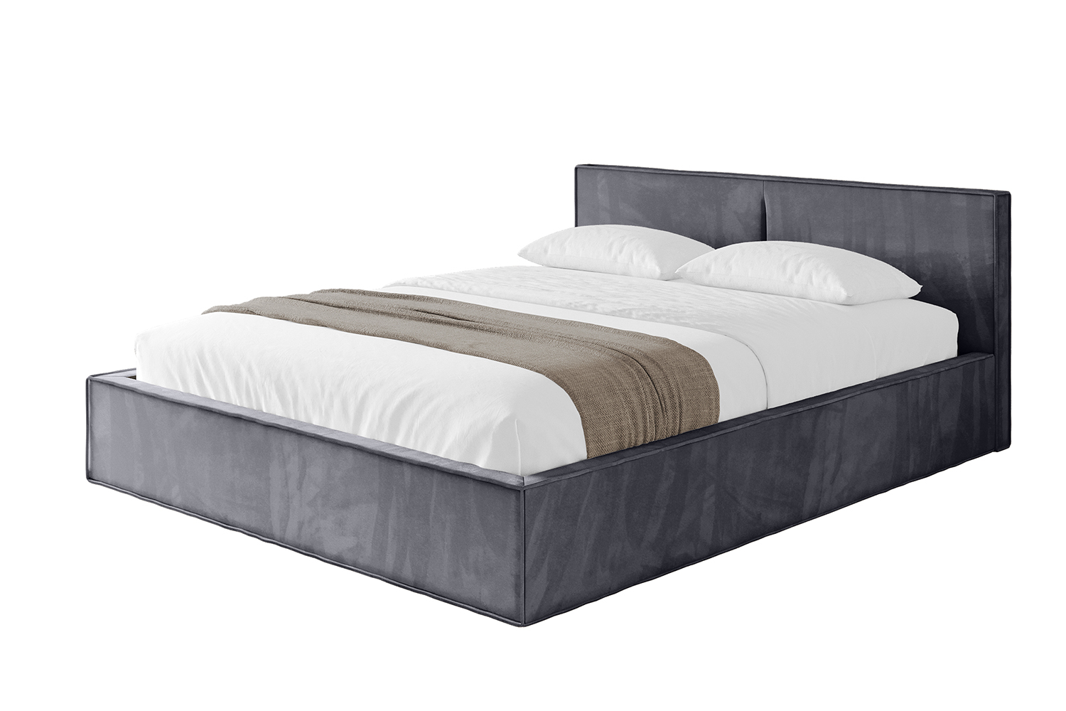 Polsterbett EMMI-v1 120x200 cm Dunkelgrau - Casablanca 2315