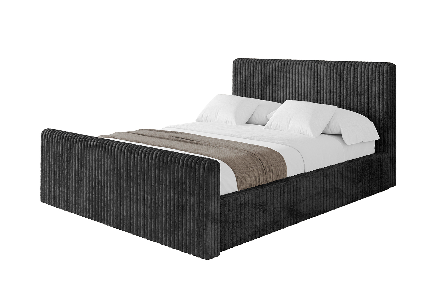 Polsterbett ALOVA-Z-v1 140x200 cm Schwarz - Tilia 100