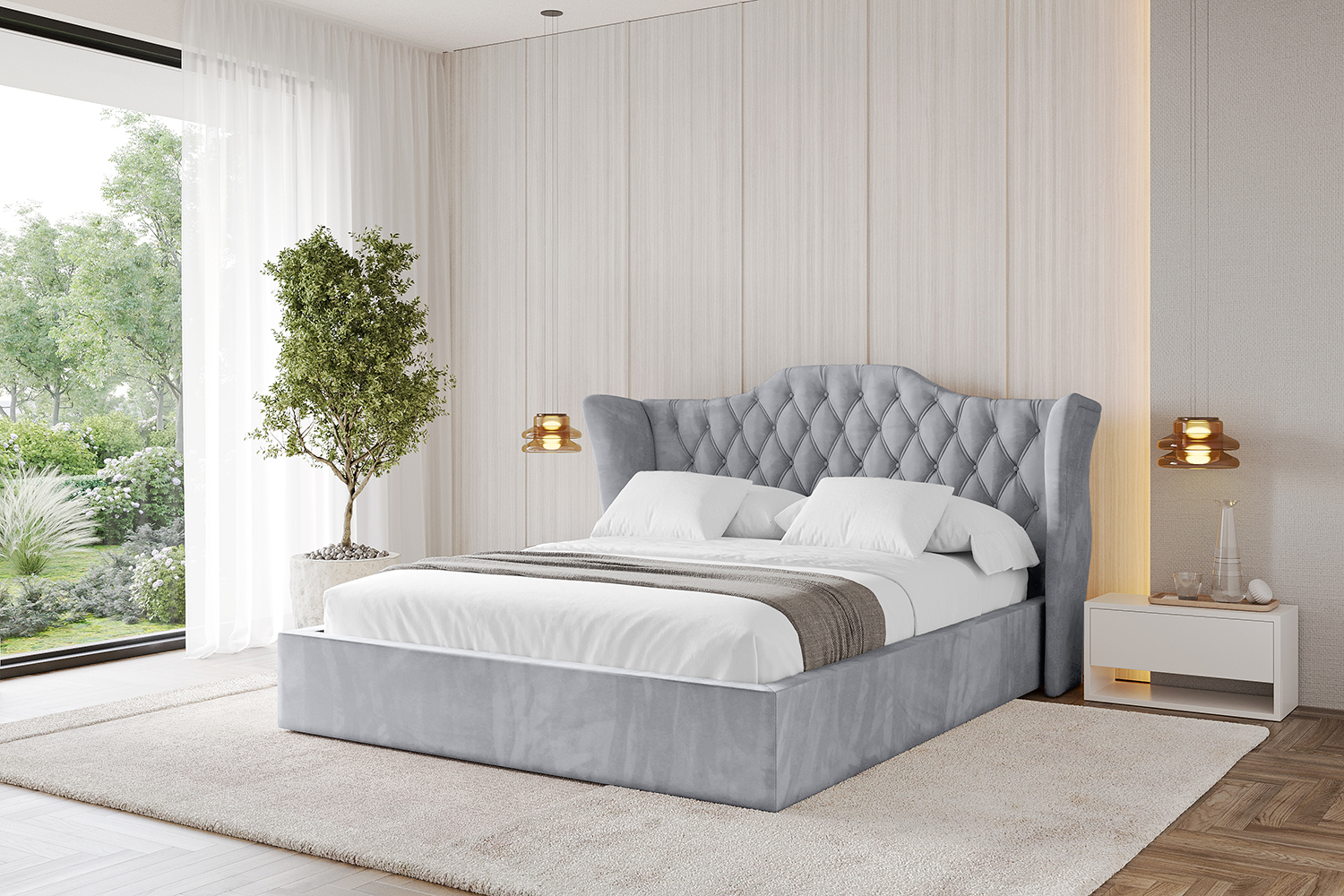 Monolithic Code Polsterbett ZORAN Hellgrau - Monolith 84 180x200 cm | online kaufen ...