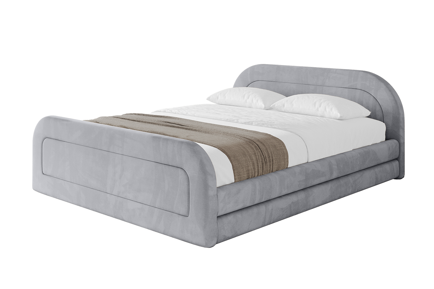 Polsterbett LERIS-Z-v1 200x200 cm Hellgrau - Monolith 84