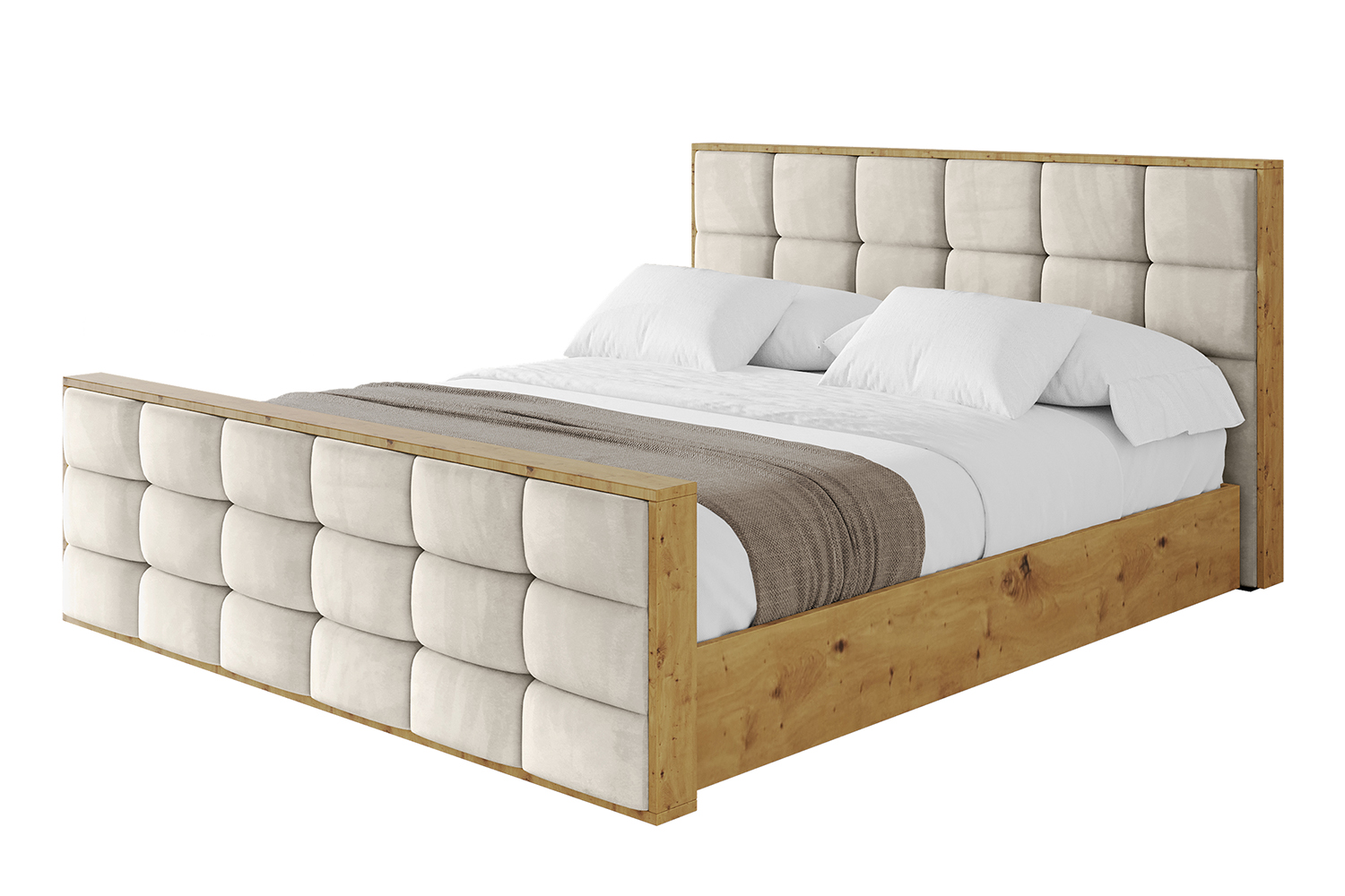 Polsterbett ENZO2-Z 200x200 cm Beige - Casablanca 2301