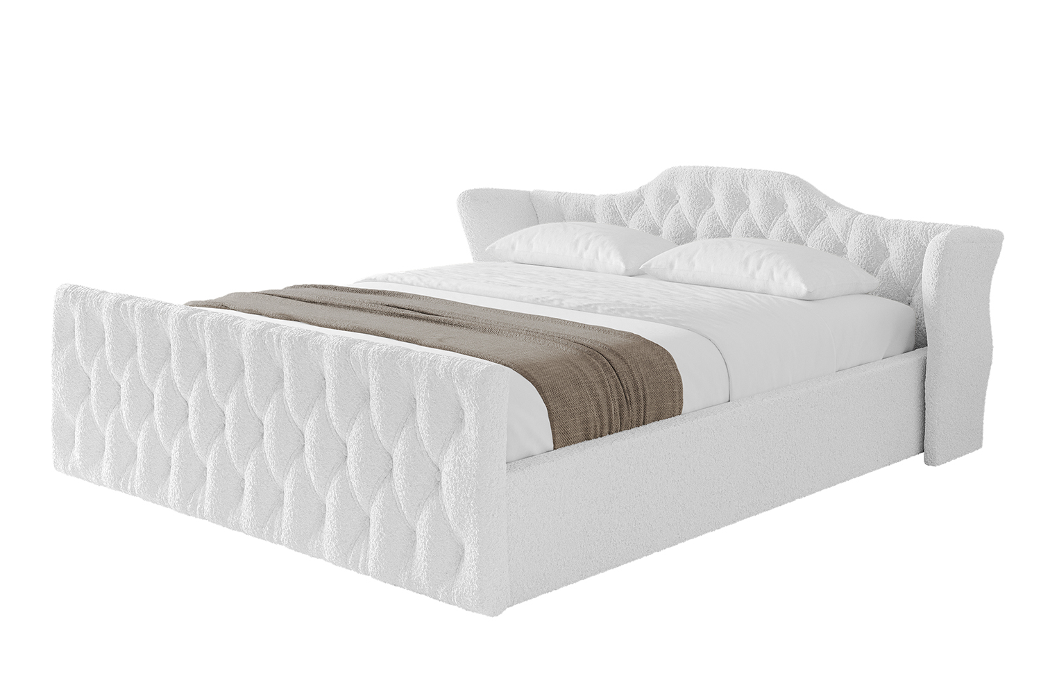 Polsterbett ZORAN-Z-v1 200x200 cm Weiß - Quelle 01