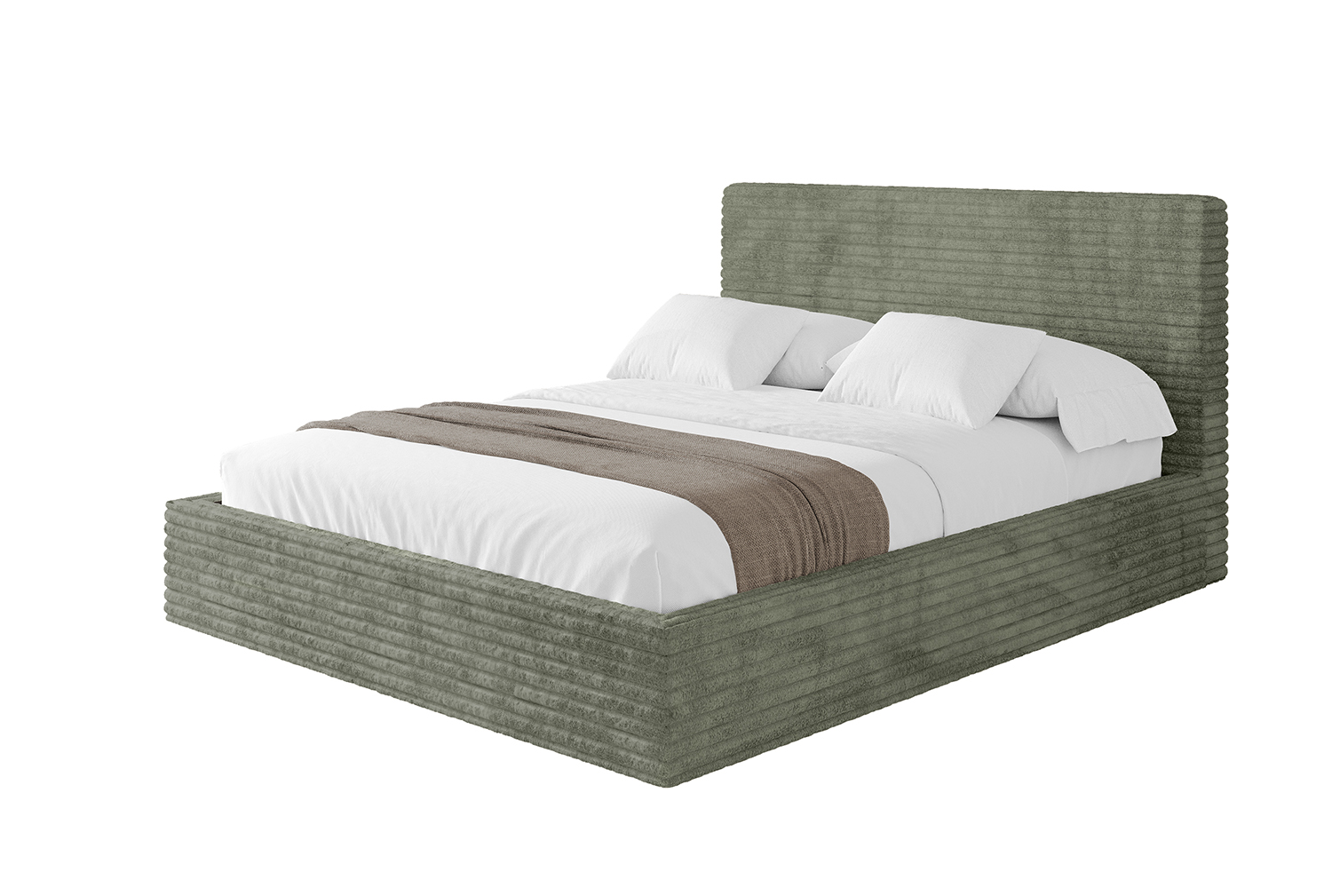 Polsterbett ALOVA 120x200 cm Olivgrün - Tilia 37